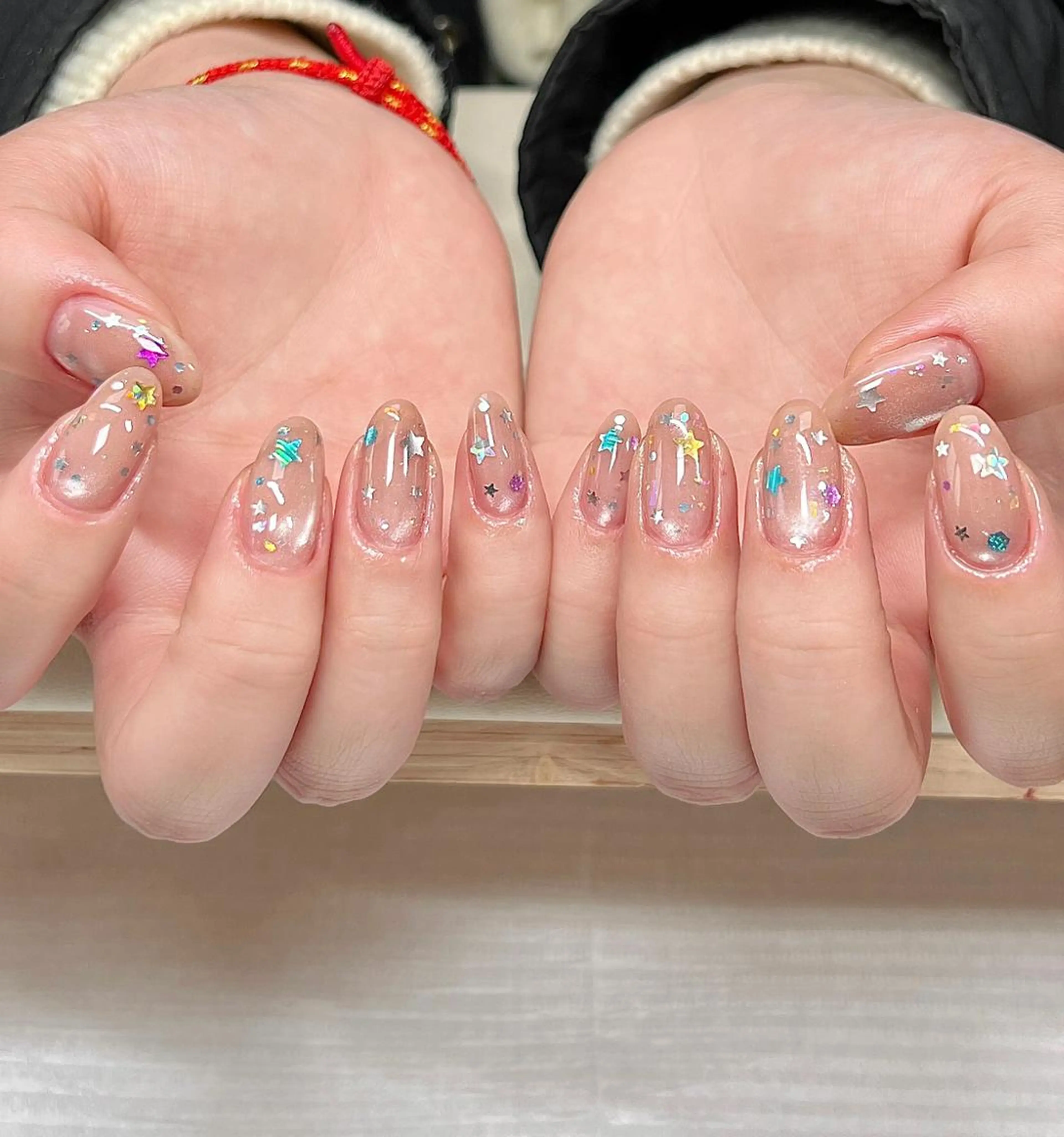 ネイル ハンドネイル RAFFINE 月🦋🩵のネイルデザイン