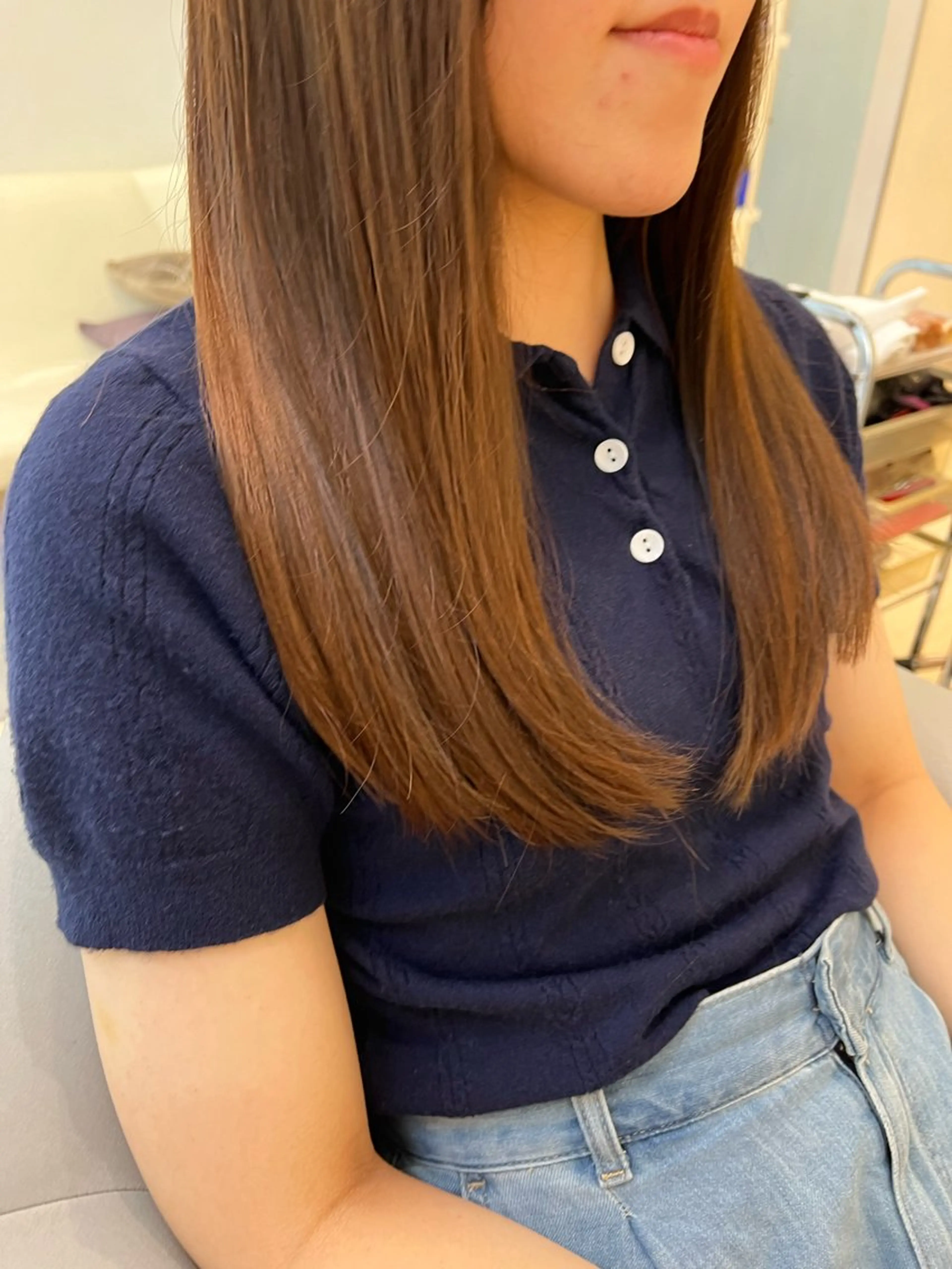 ミディアム カラー パーマ カット ヘアカラー トリートメント 堀井 凌平のヘアスタイル