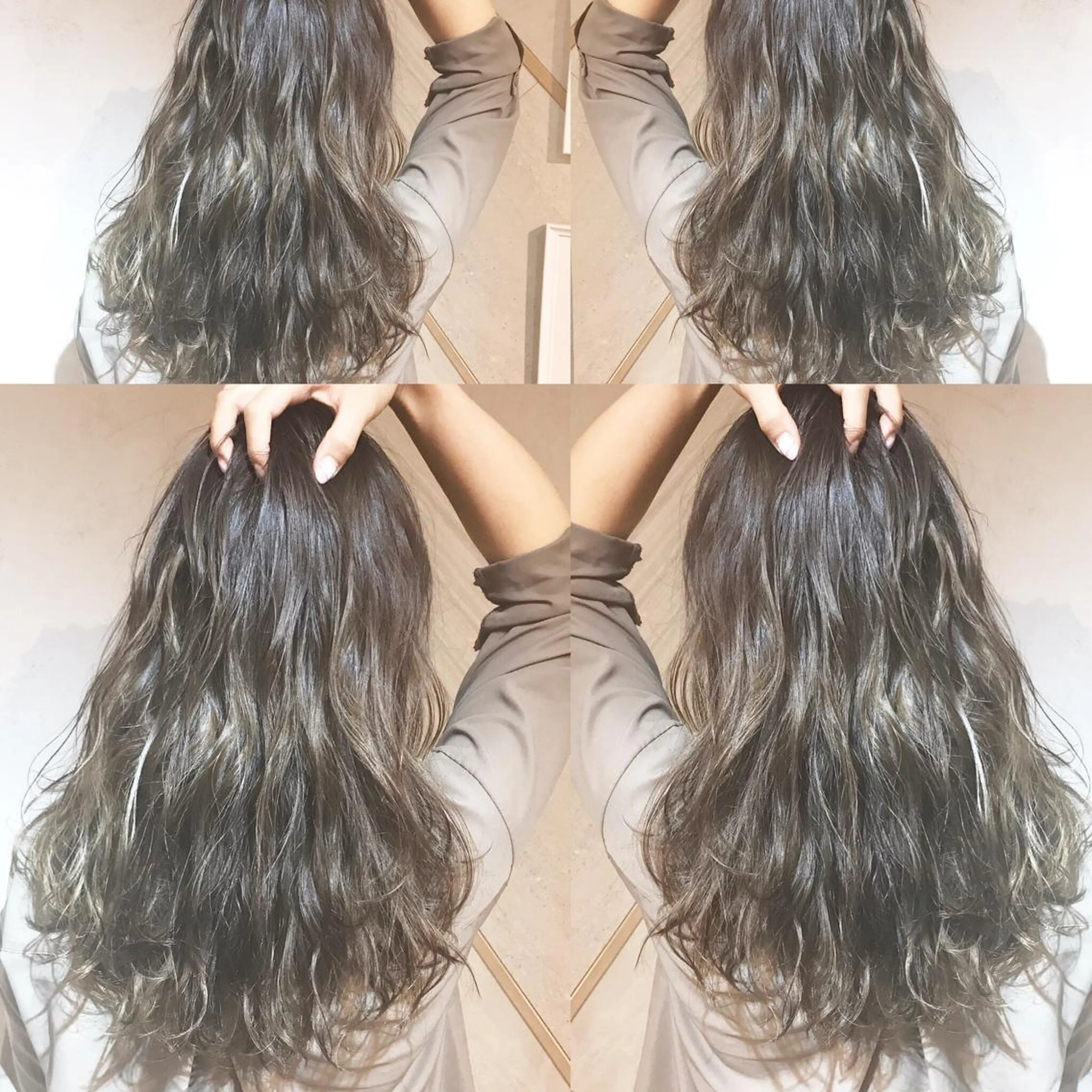ロング カラー 透明感カラー グレージュ ハイライトカラー 外国人風カラー ハイライト 髪質改善満足度NO1 山下のヘアスタイル