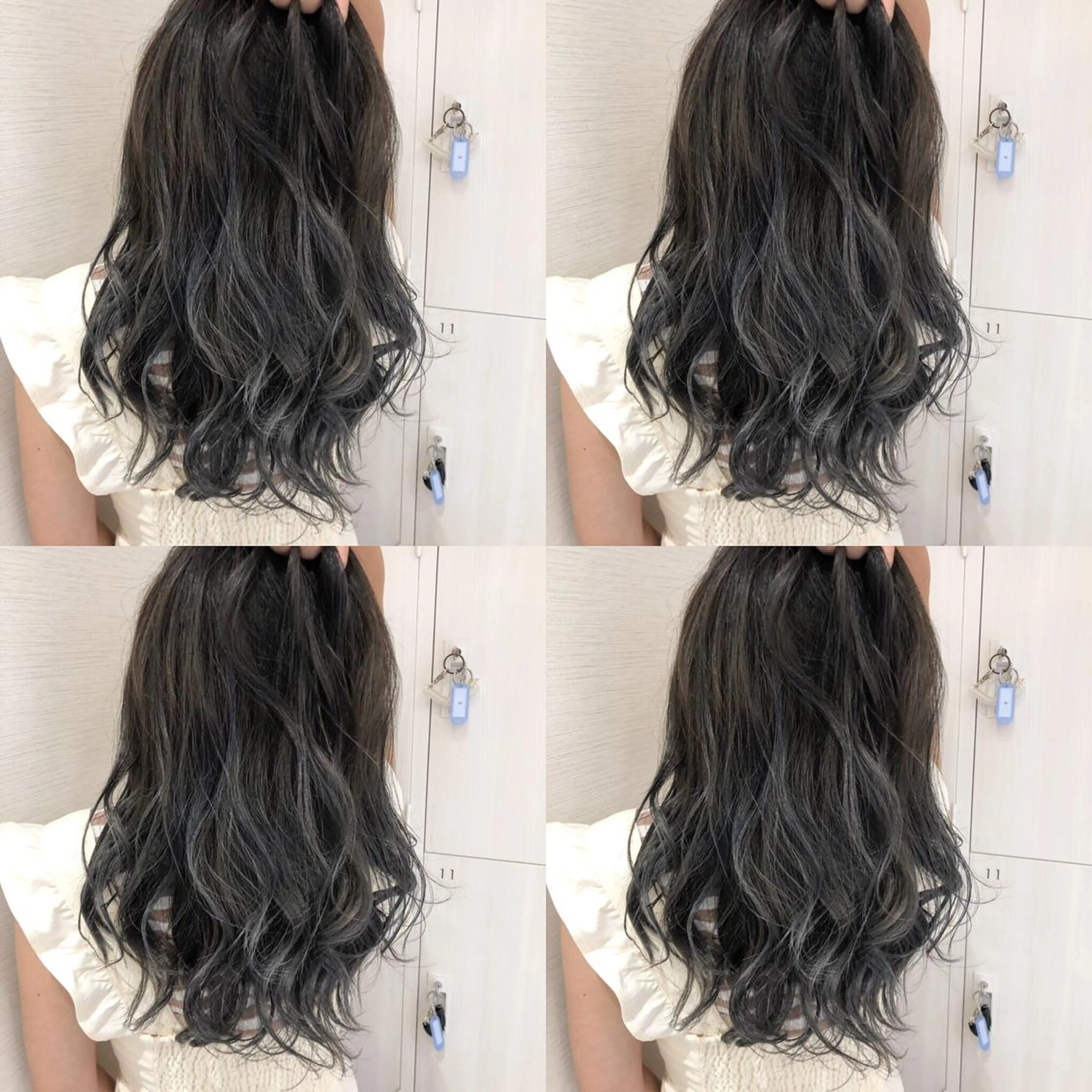 カラー アディクシーカラー アッシュ アッシュグレー アッシュグレージュ バレイヤージュ レイヤー/韓国/ 顔周り/しんやのヘアスタイル