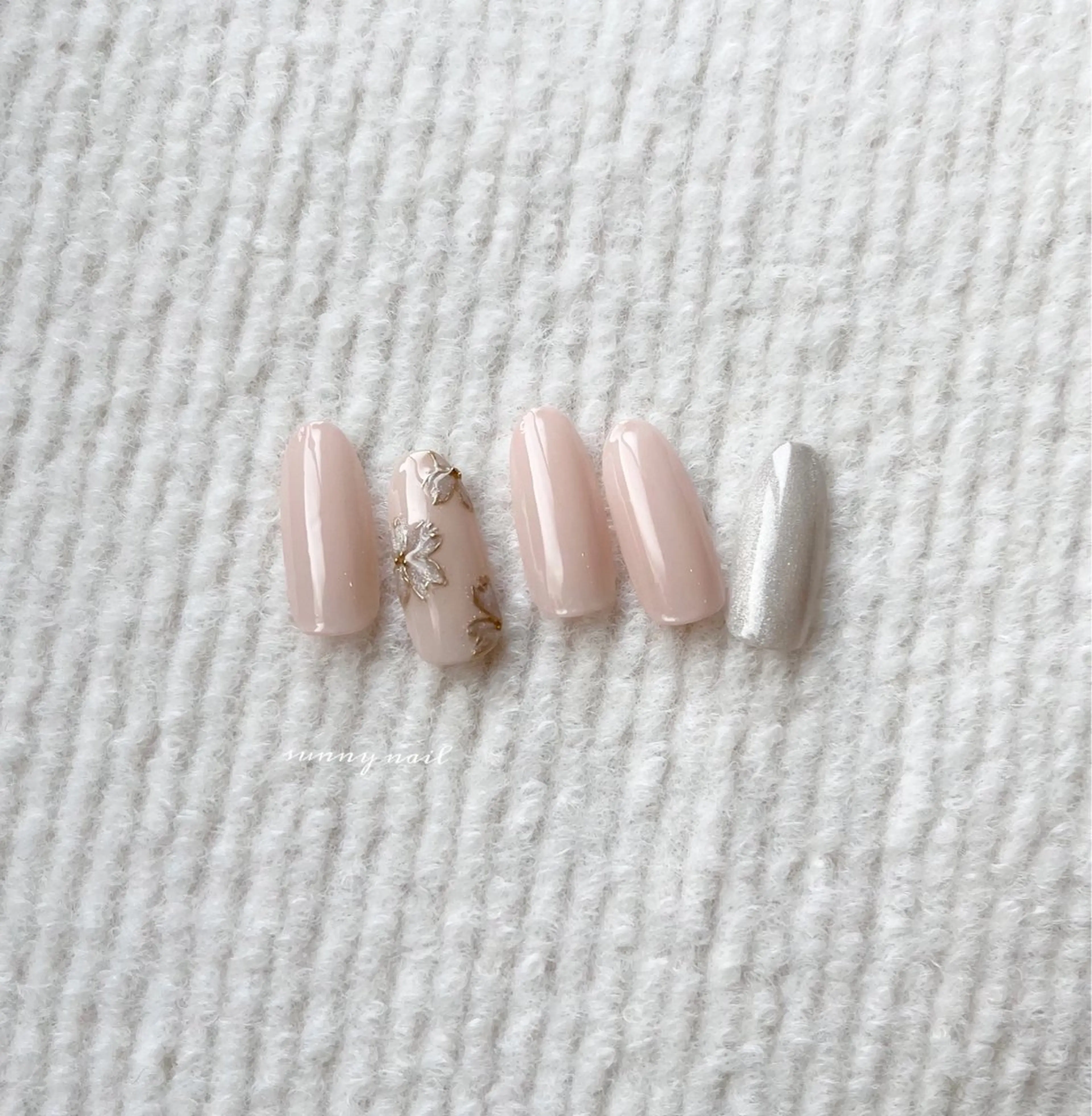 ネイル 桜ネイル ジェルネイル マグネットネイル パラジェル ピンク sunny nailのネイルデザイン