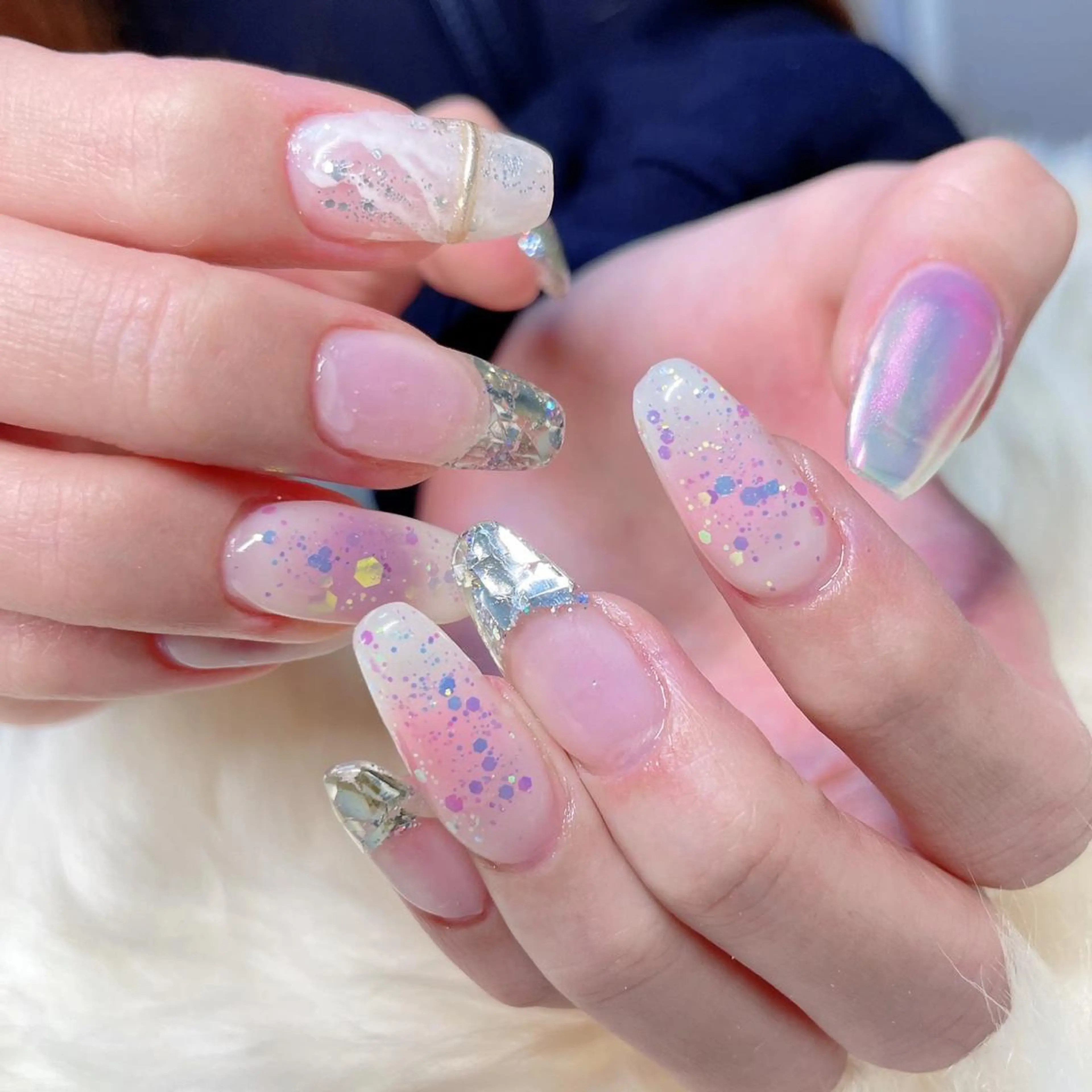 ロング ハンドネイル ハンドケア 💜MIYA nail川崎店のネイルデザイン