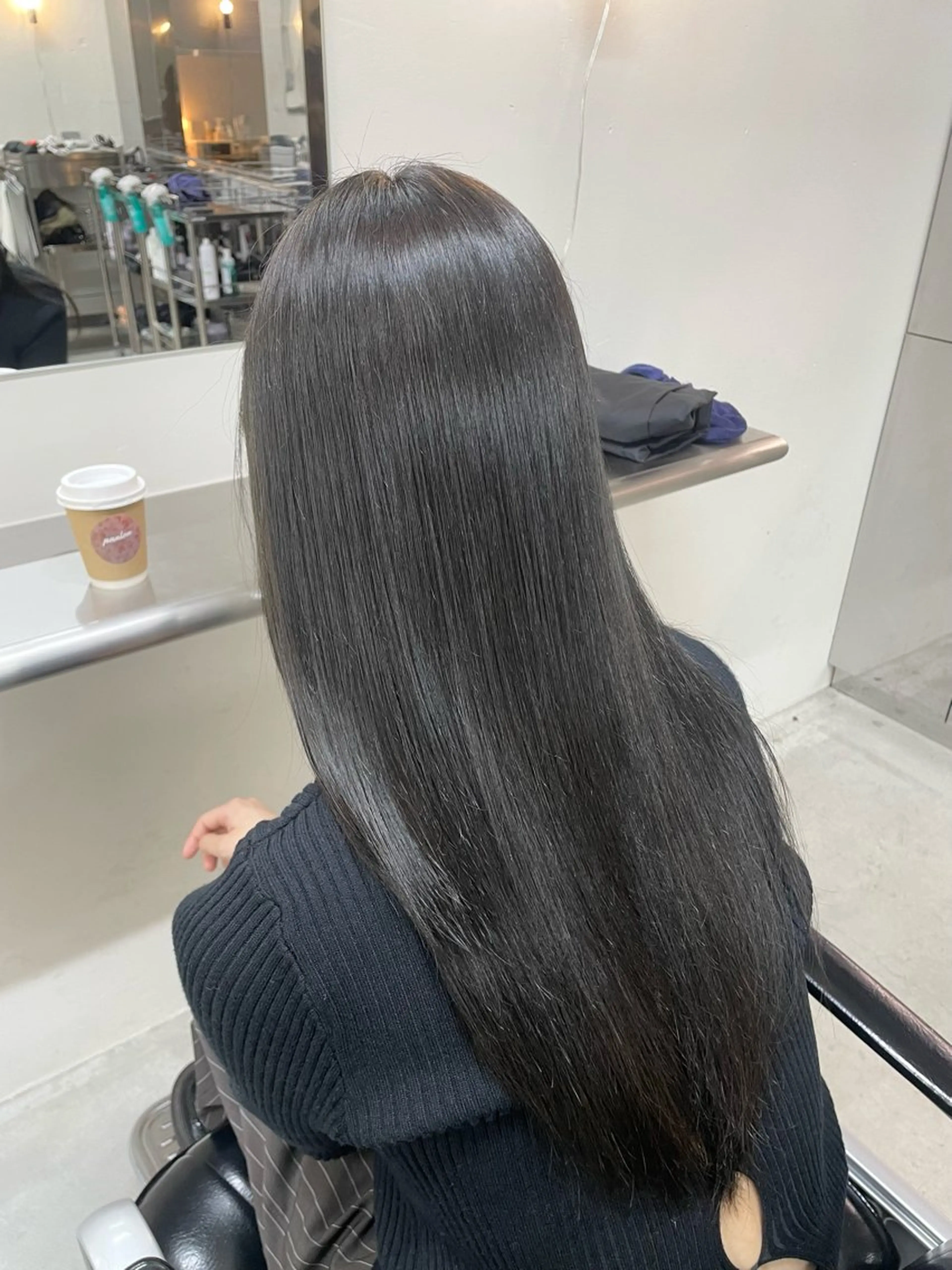 ロング カラー グレージュ オレンジ ヘアカラー Chikashitsu/Then所属・mana/ハイトーン /ヘアセット🎀のヘアスタイル