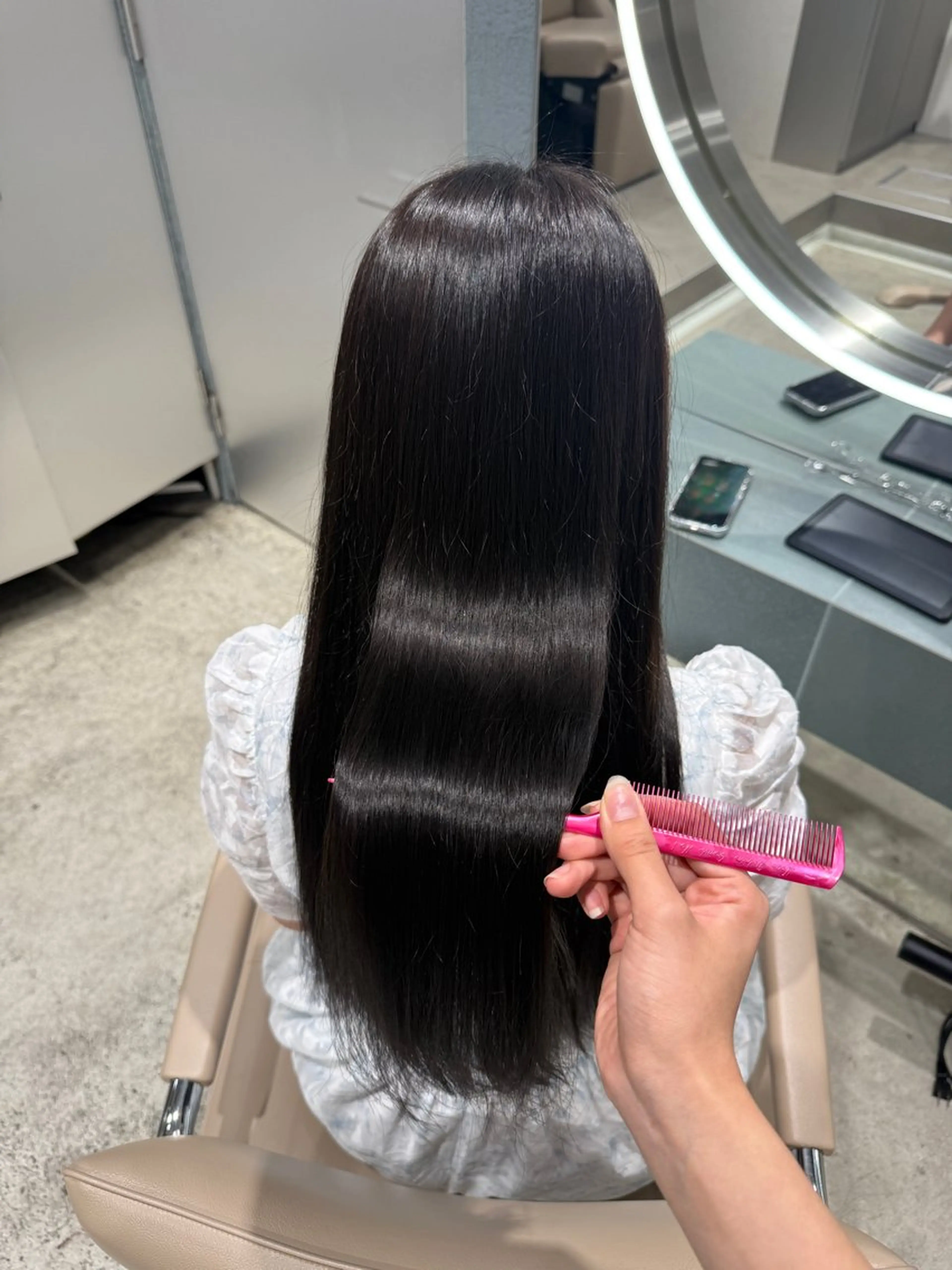 ロング カラー せな立川レディース メンズカットモデルのヘアスタイル