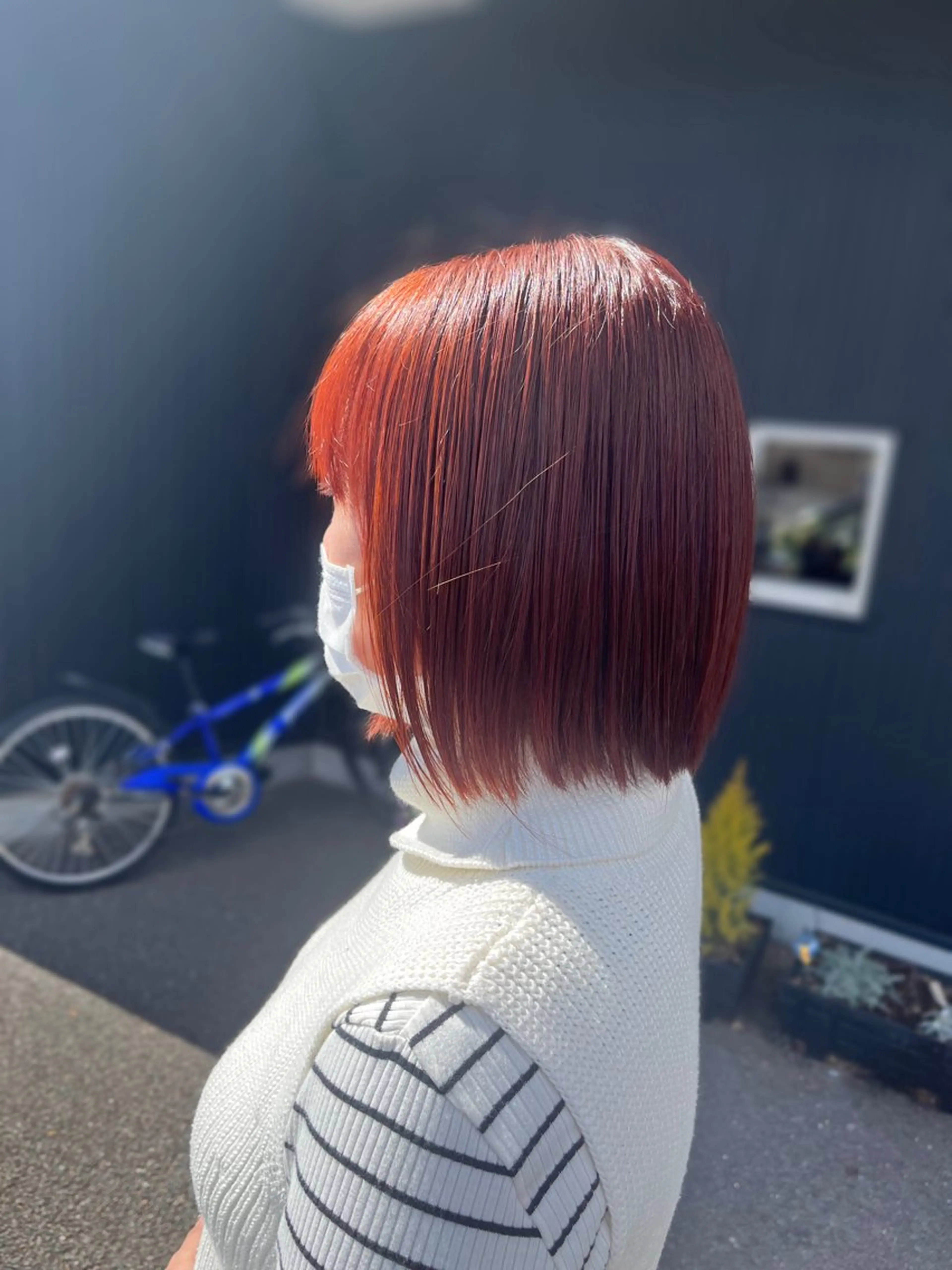 カラー ブリーチ ブリーチなしカラー オレンジ ヘアカラー 久留生 隼斗のヘアスタイル