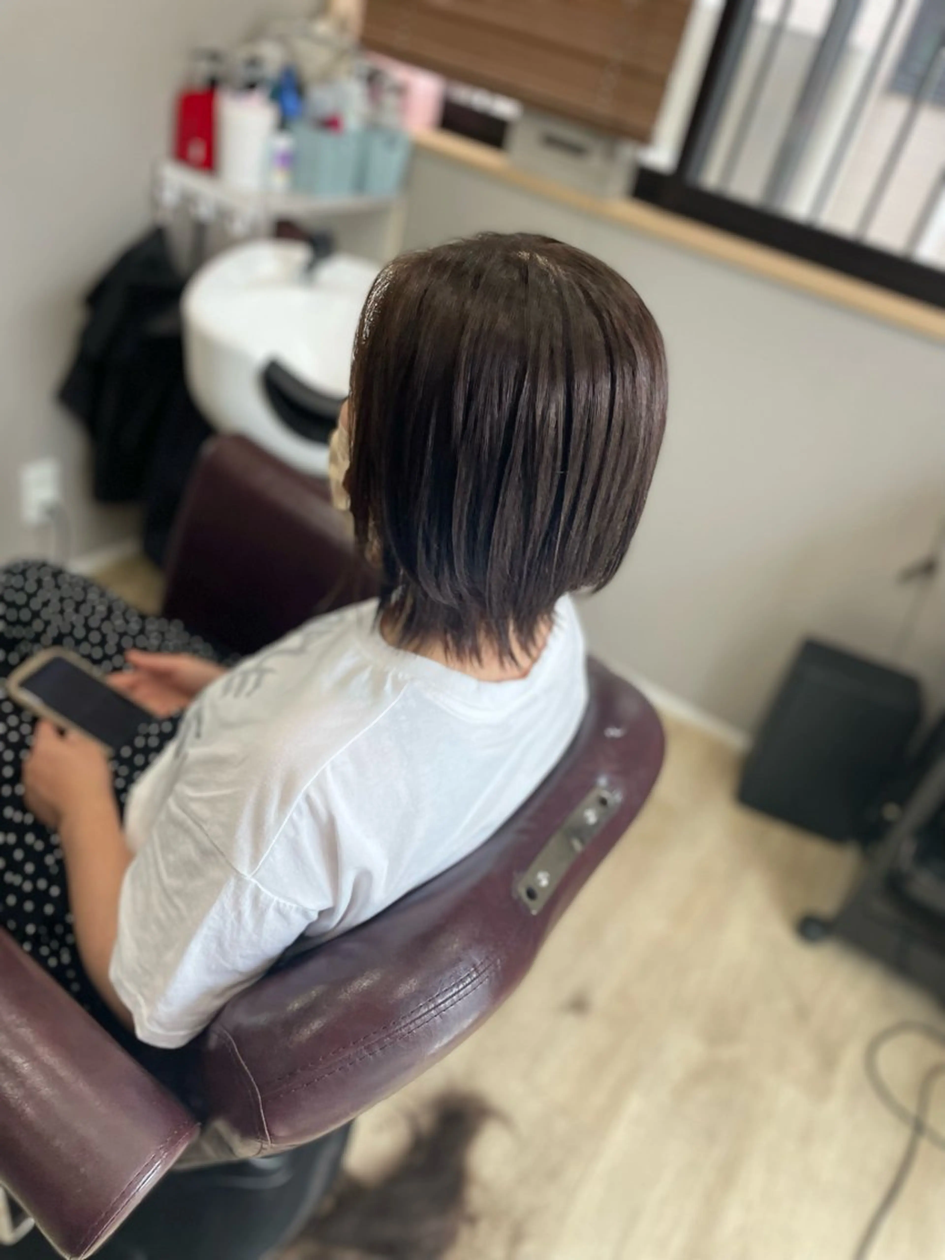 ミディアム ボブレイヤー ボブ レイヤーカット Hair room Leaのヘアスタイル