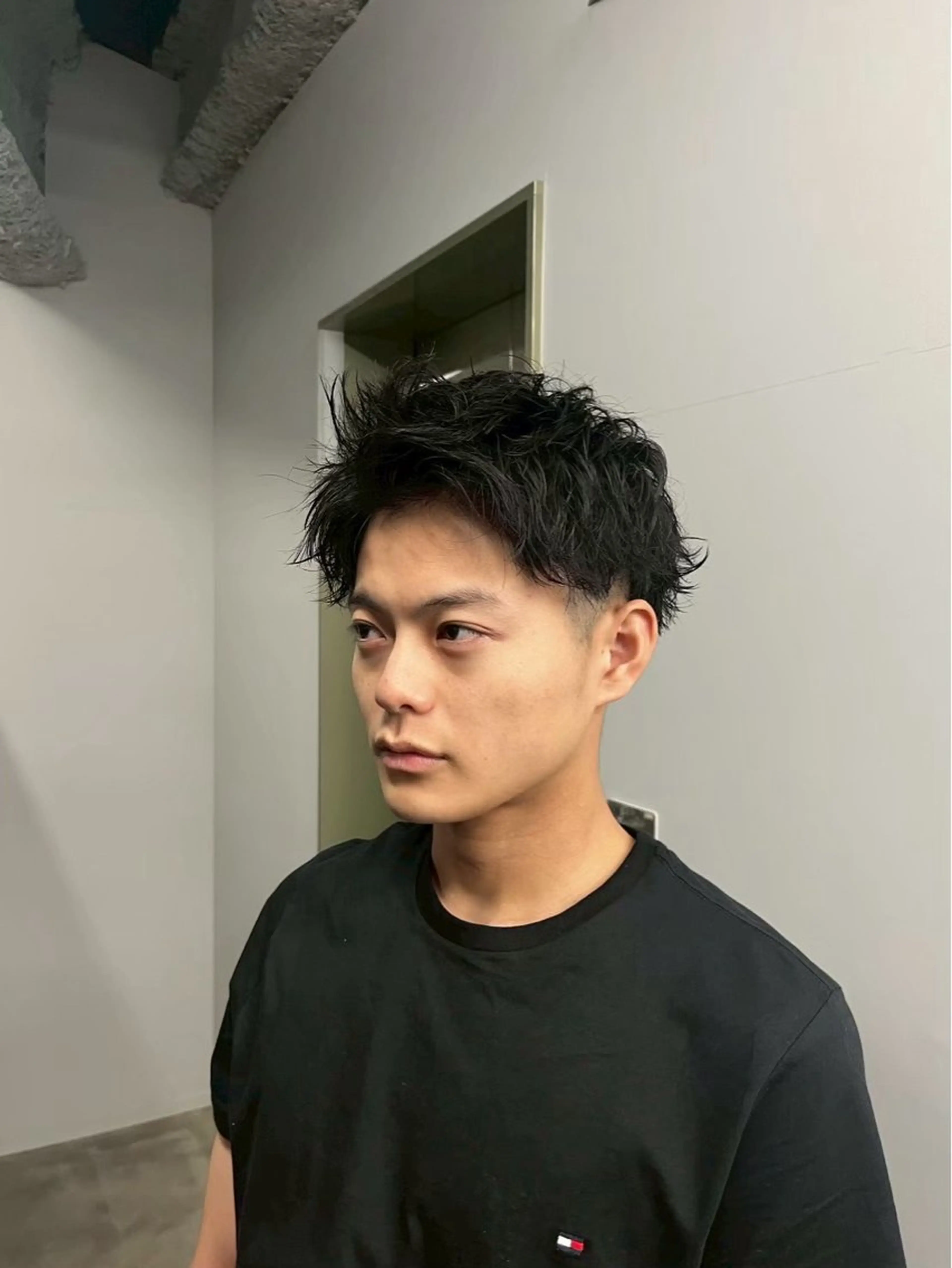 ショート パーマ メンズ アップバング 坂本響 メンズカット/パーマのヘアスタイル