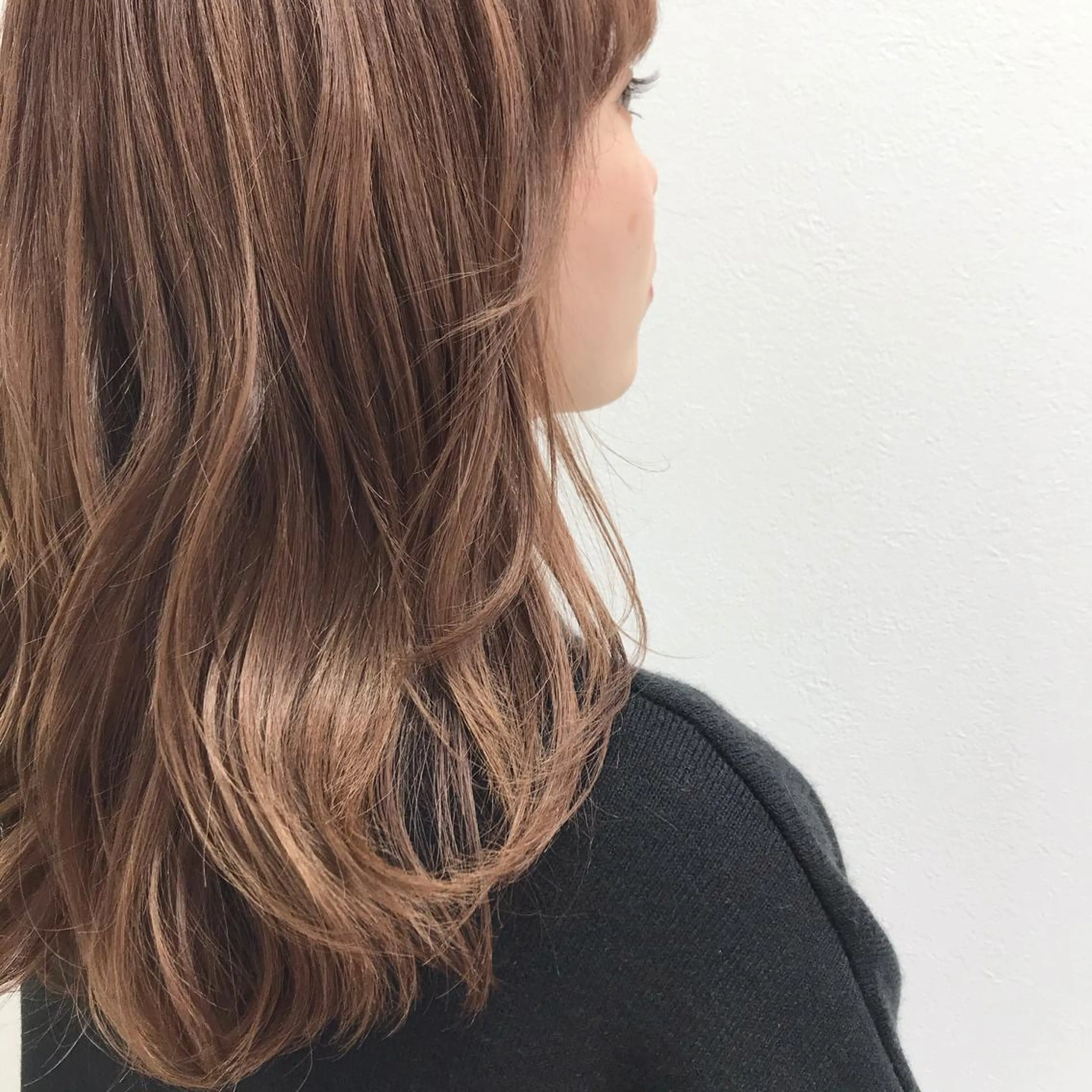 セミロング カラー ベージュカラー イルミナカラー ピンクカラー ピンクベージュ ヘアカラー 福島成美/髪質改善 縮毛矯正/カラーのヘアスタイル