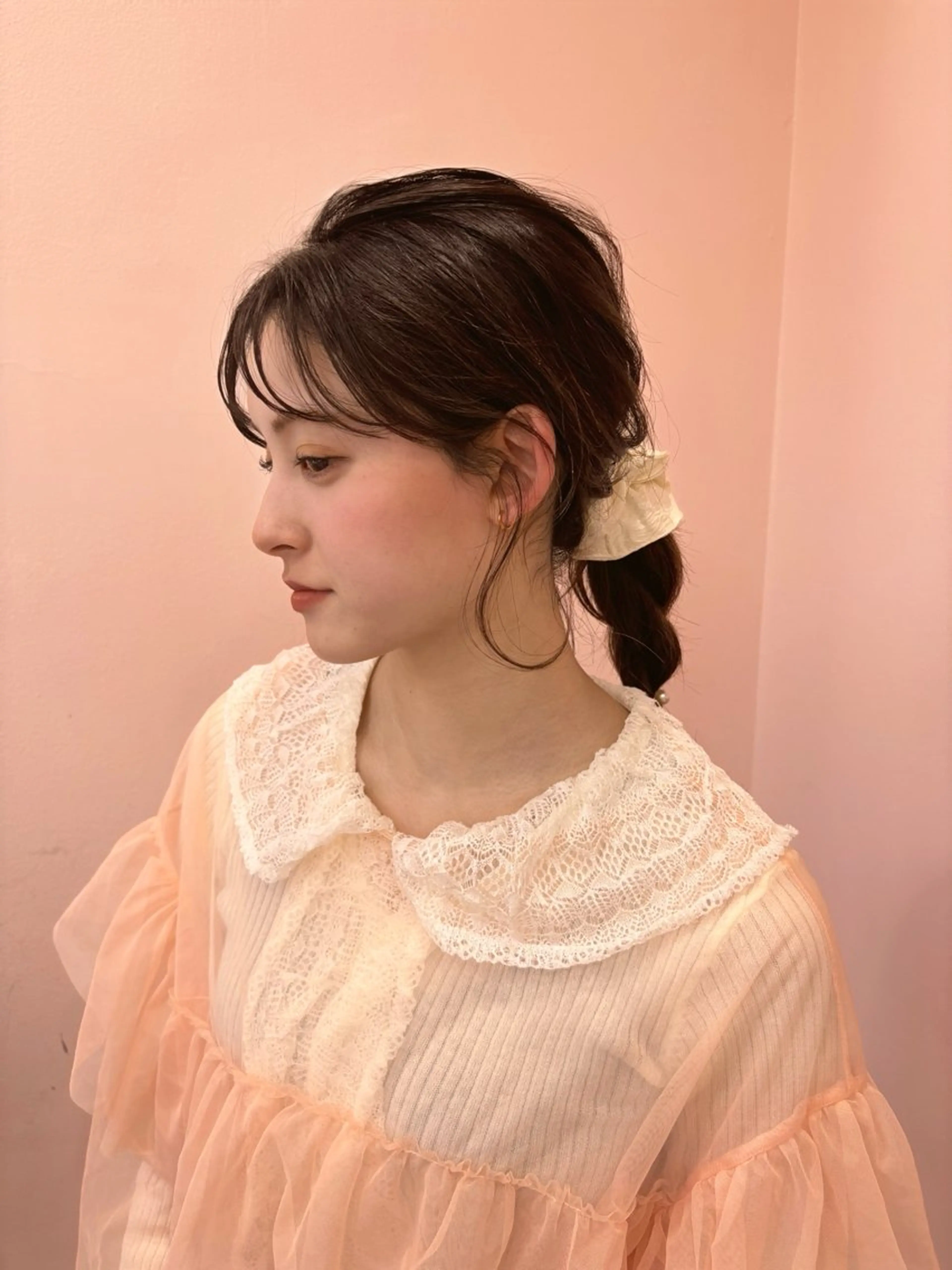 🐰チナ🐰 暖色ベージュ/顔周りのヘアスタイル