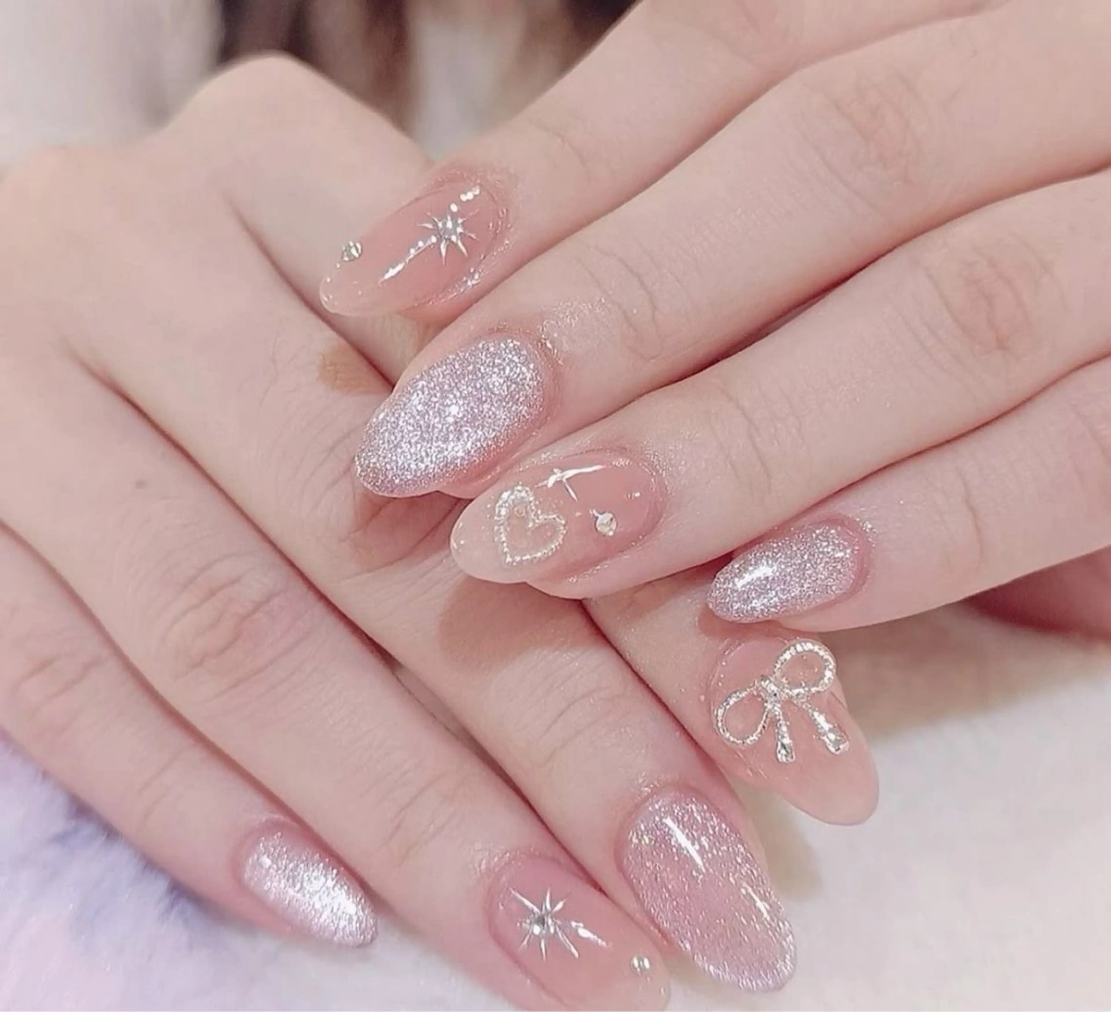 ネイル 長さ出し フレンチネイル グラデーション 卒業式 マグネットネイル MIHANA NAILのネイルデザイン