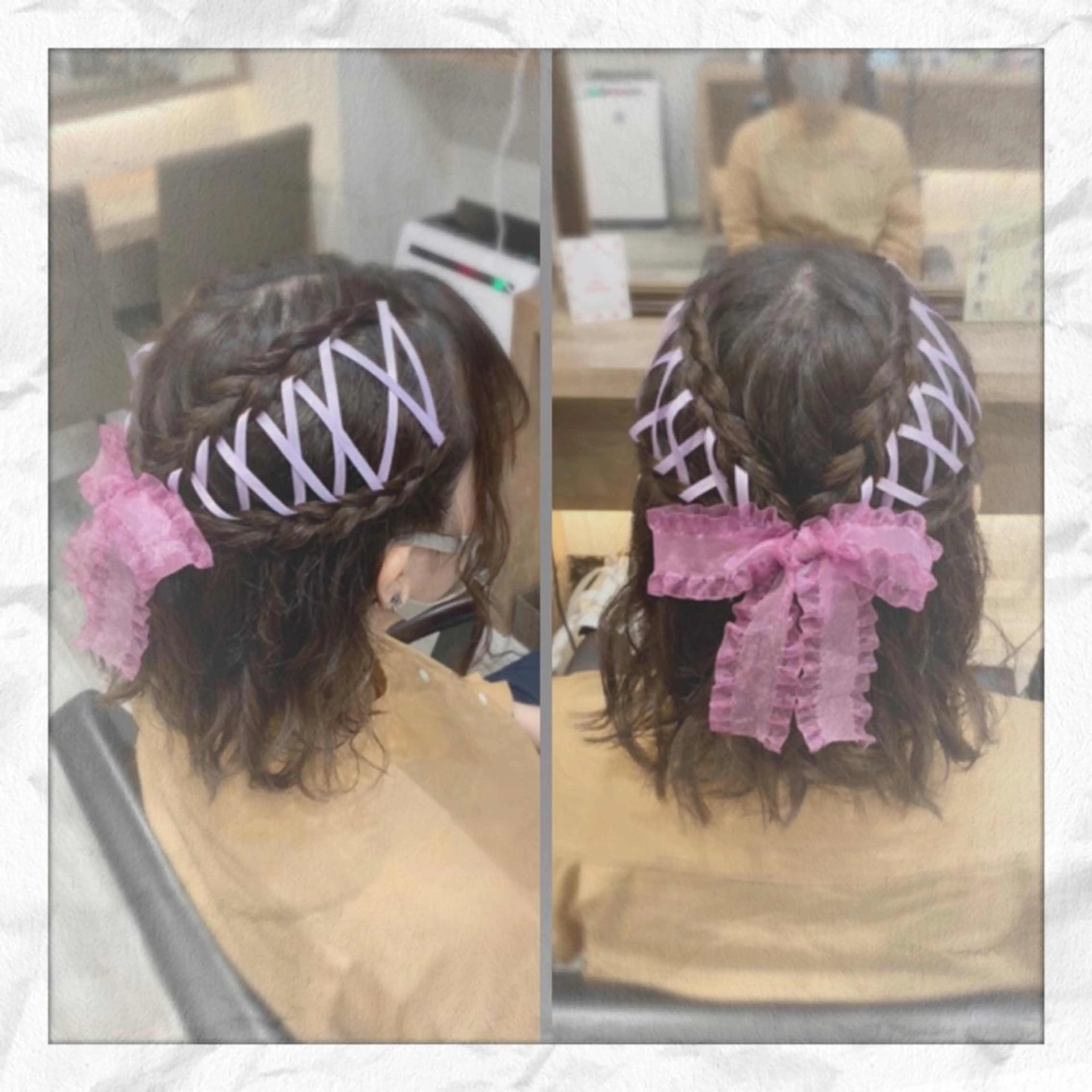 ミディアム ヘアアレンジ ハーフアップ ヘアセット ヘアセット/着付け 𓇼 松本 夏美𓇼のヘアスタイル