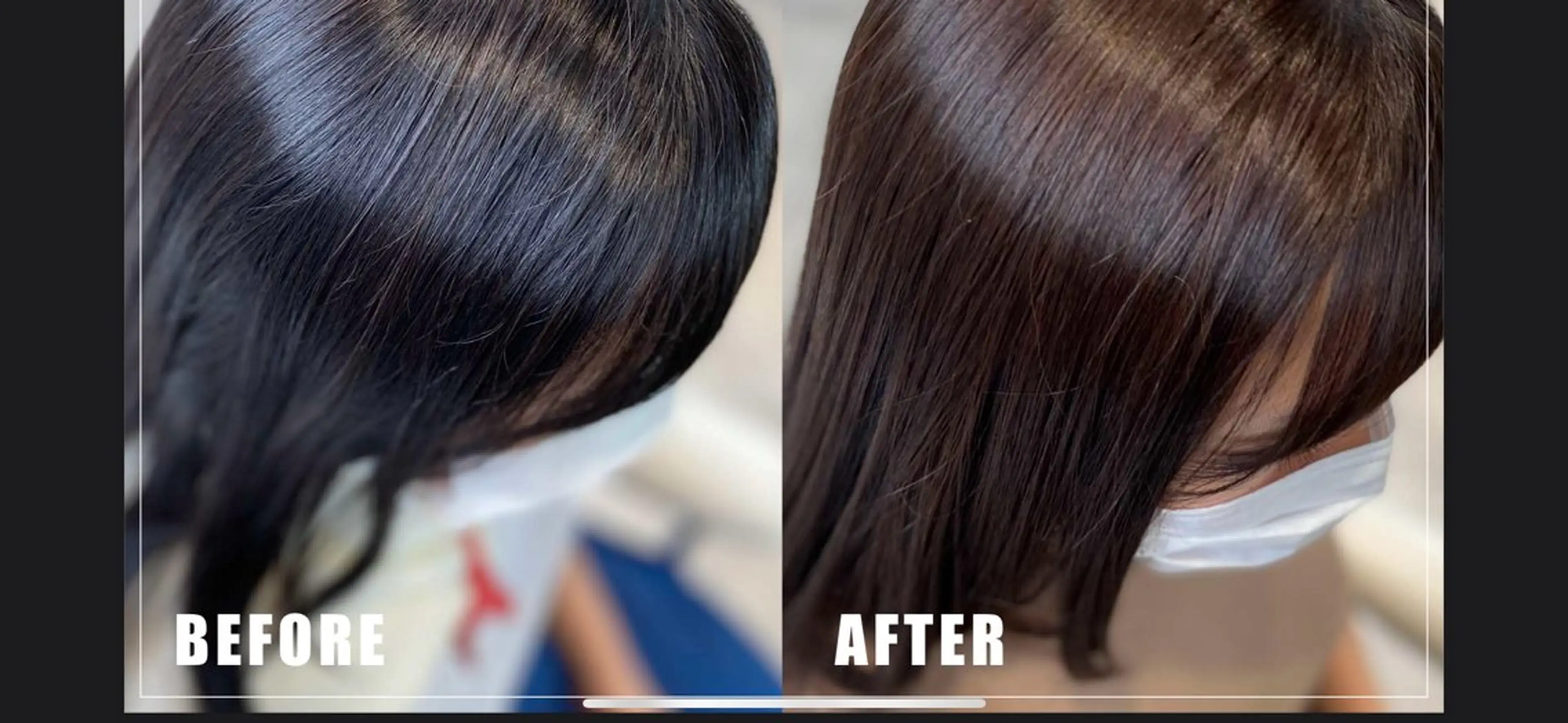 白髪ぼかしカラー白髪染めを使わない、伸びても気になりになりにくいオーガニック92%の頭皮も髪にも優しいカラーでツヤツヤにの写真