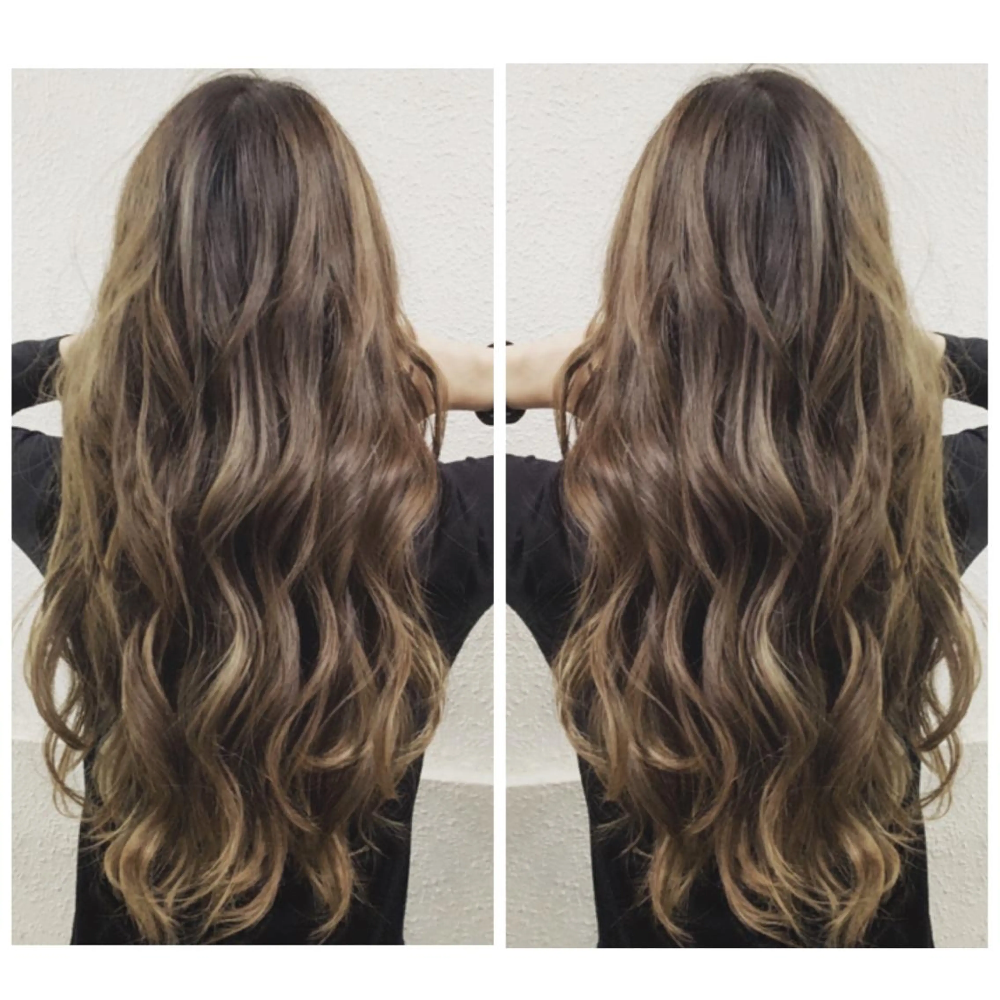 ロング カラー アッシュ バレイヤージュ ブリーチ デザインカラー グレージュ カット ヘアカラー 京都大人女性ショート 徒歩1分/秋山のヘアスタイル