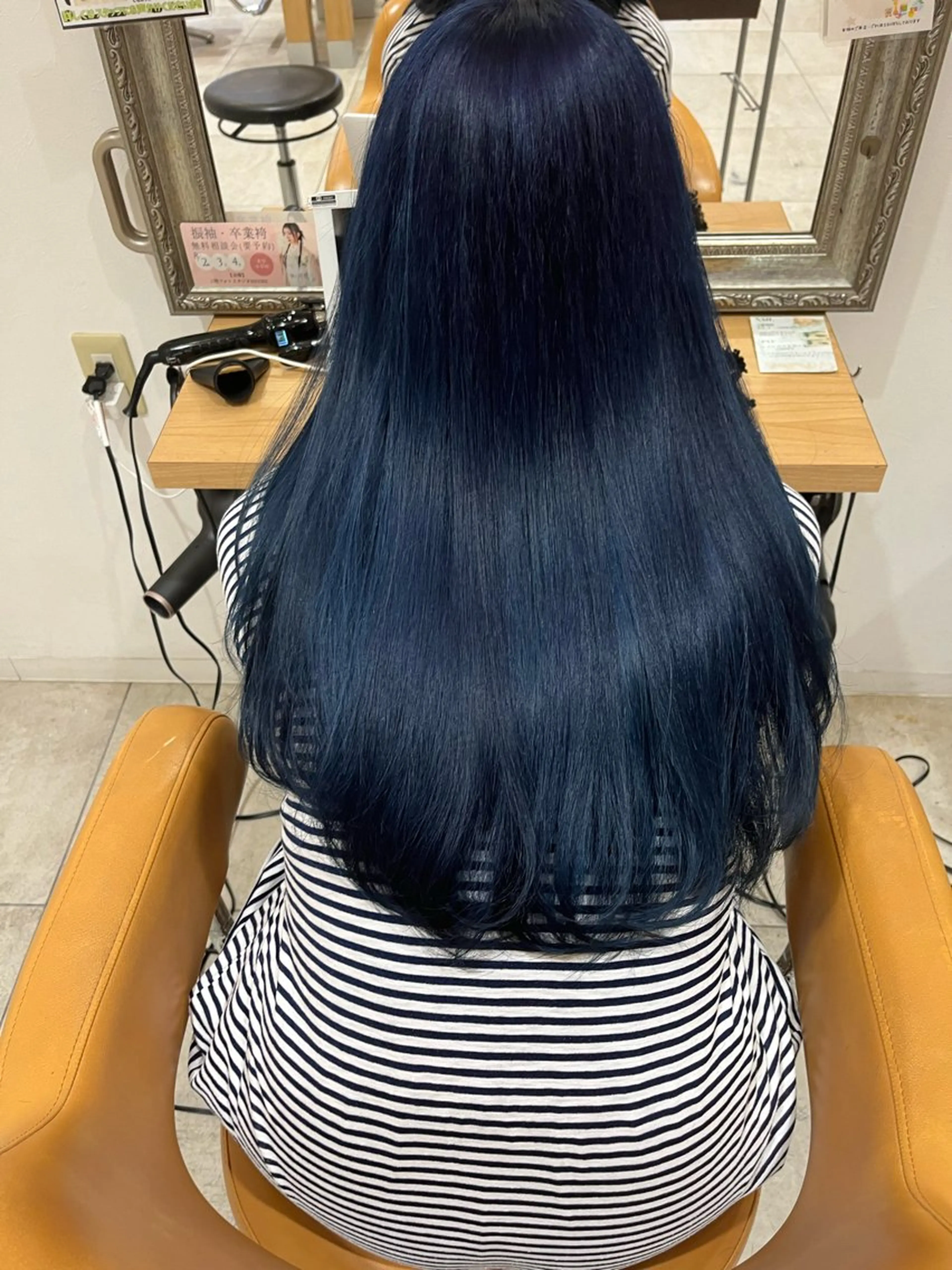 カラー ブリーチ ダブルカラー ネイビーカラー ラブーケ中川中島店 クラタチカコのヘアスタイル