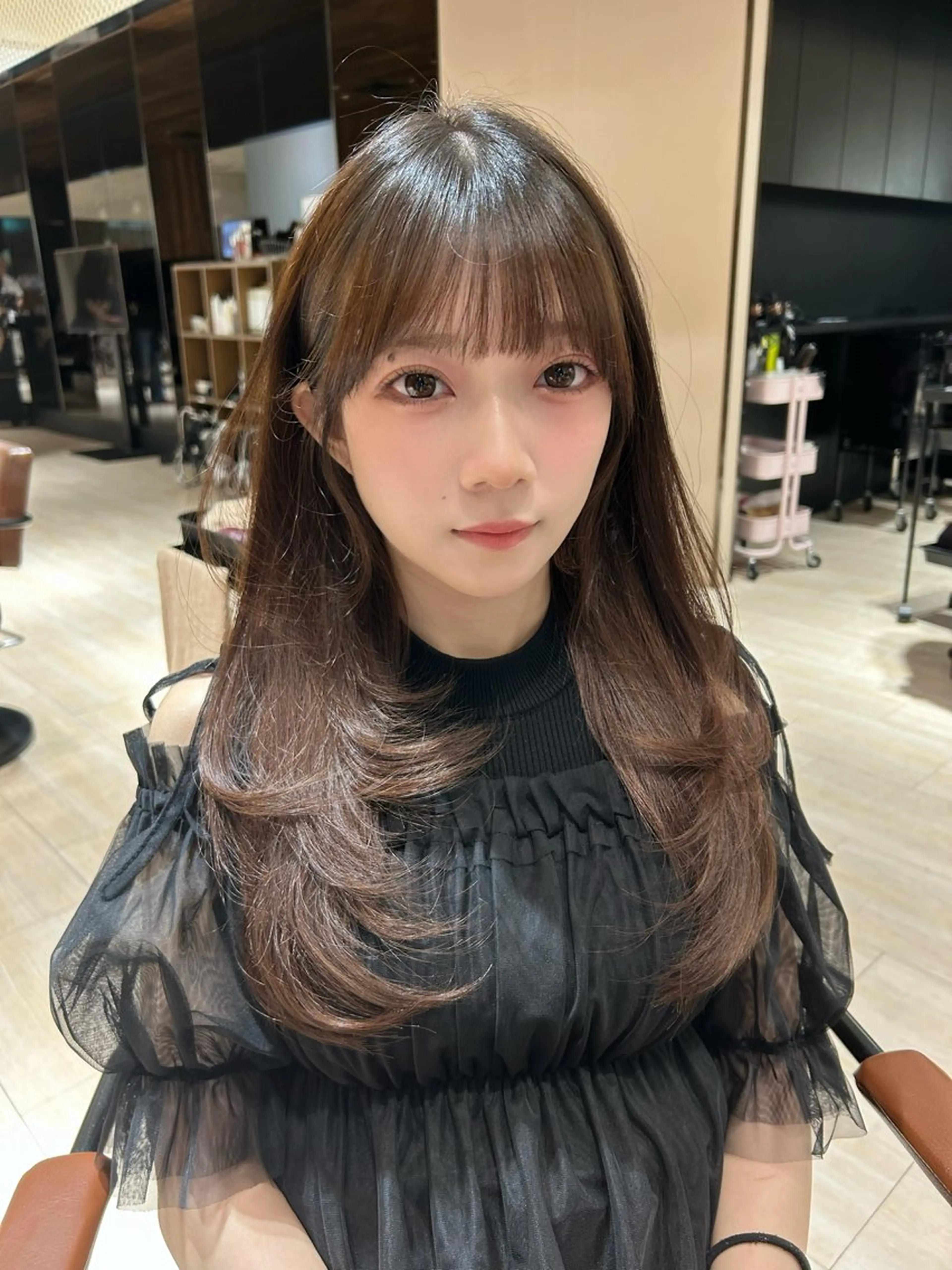 ロング カット トリートメント 🎀大竹美侑／顔まわ りカット／レイヤーのヘアスタイル