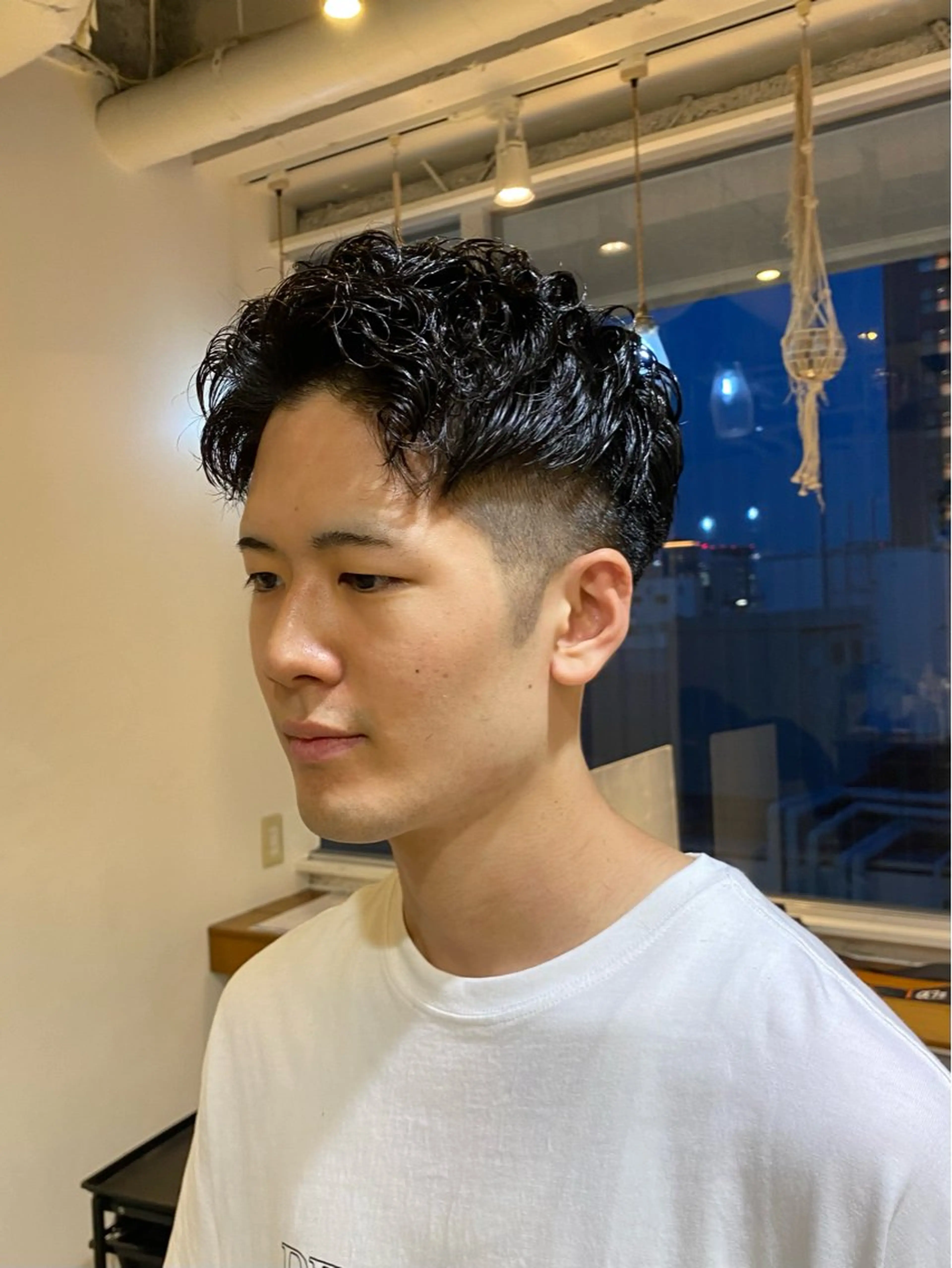 ショート パーマ メンズ スペインカール カット パーマ トリートメント レイヤーボブ/ 艶カラー/サナ🌼のヘアスタイル