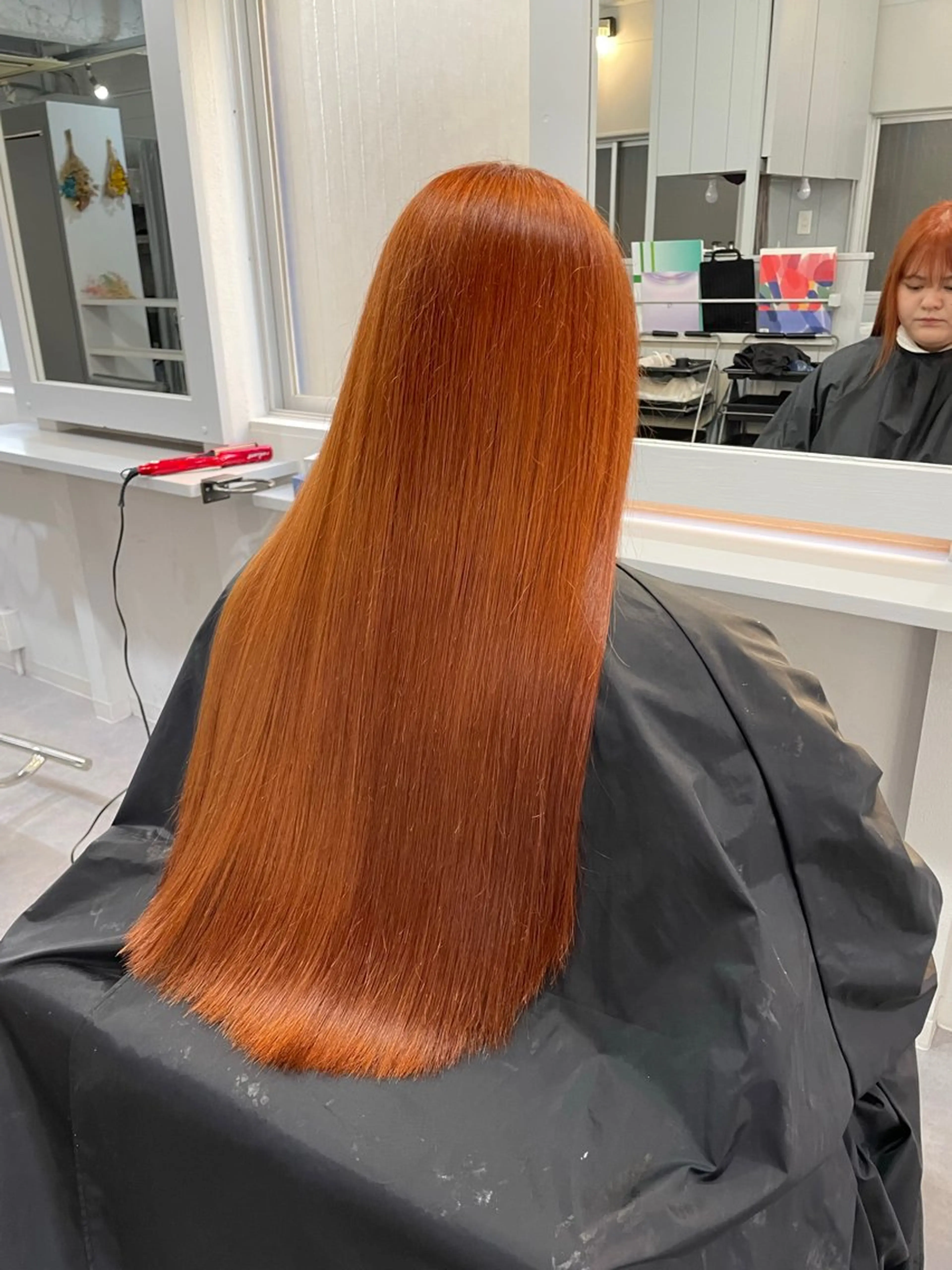 ロング カラー オレンジ Cielro【 シェイロ 】所属・Cielro/ダブル カラー/西田咲希のヘアスタイル