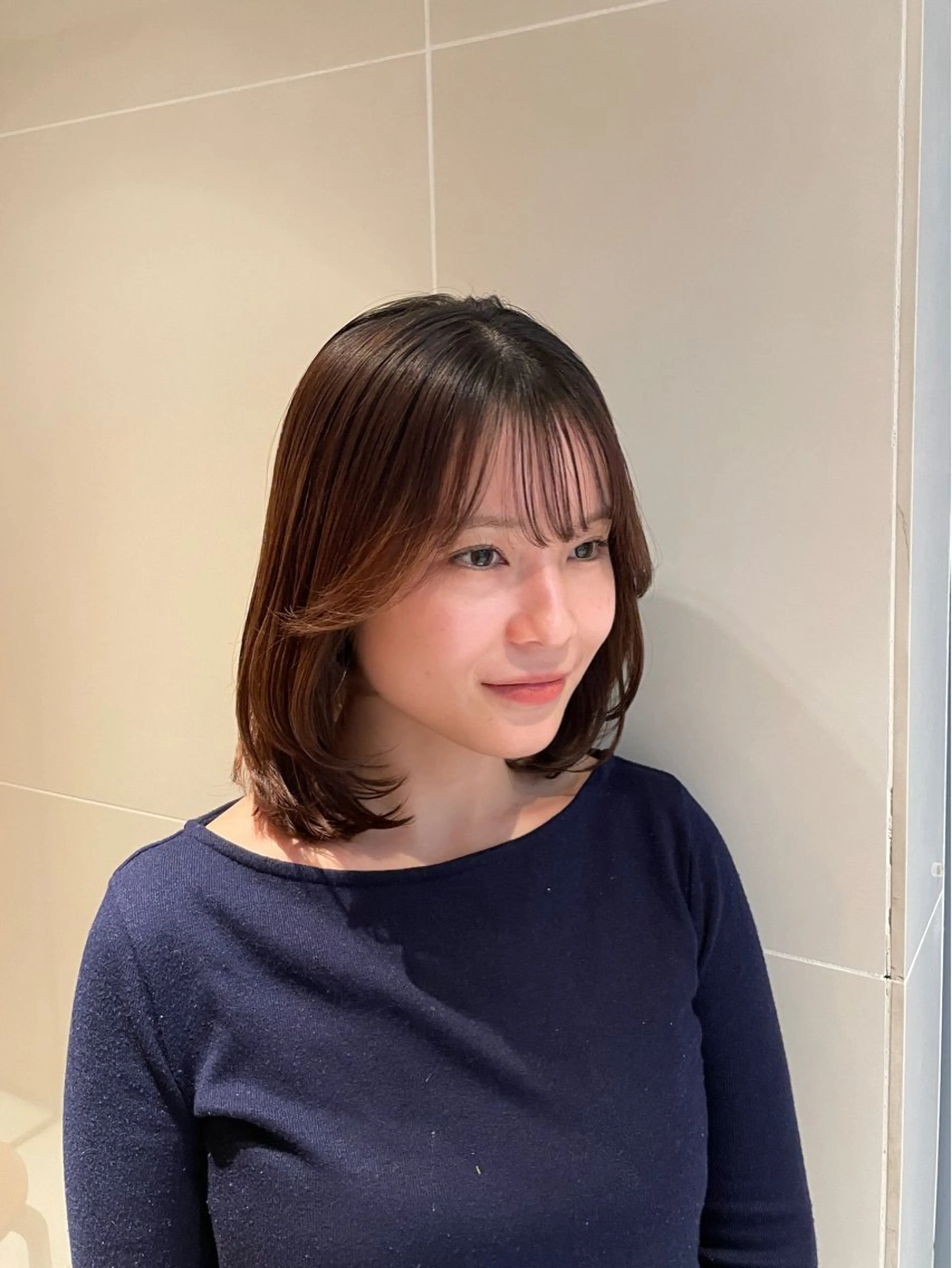 ミディアム パーマ 縮毛矯正 カット 縮毛矯正 縮毛矯正/レイヤー /ひかる🌙のヘアスタイル