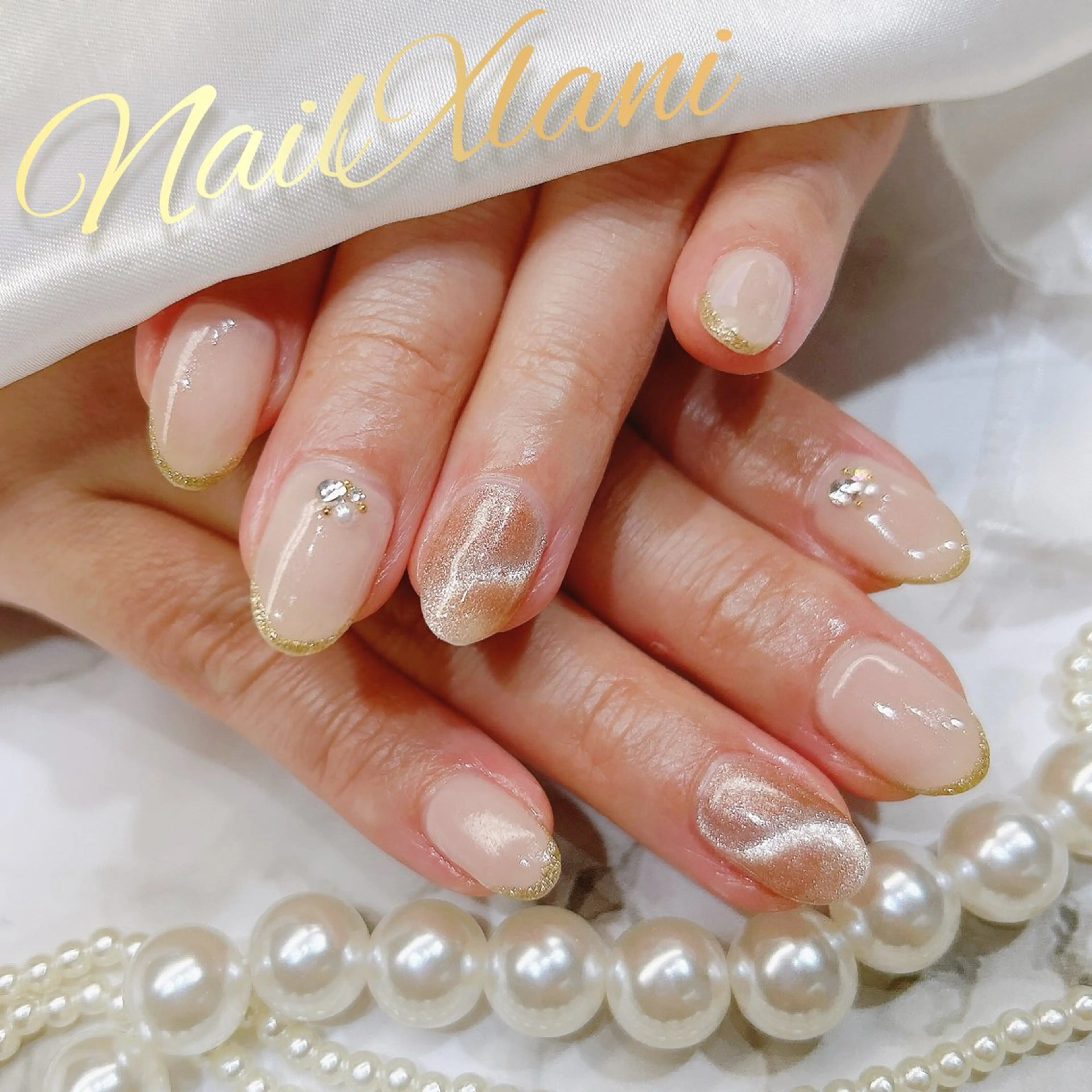 ネイル フットネイル ジェルネイル マグネットネイル パラジェル Nail×Lani 深爪矯正対応◎のネイルデザイン
