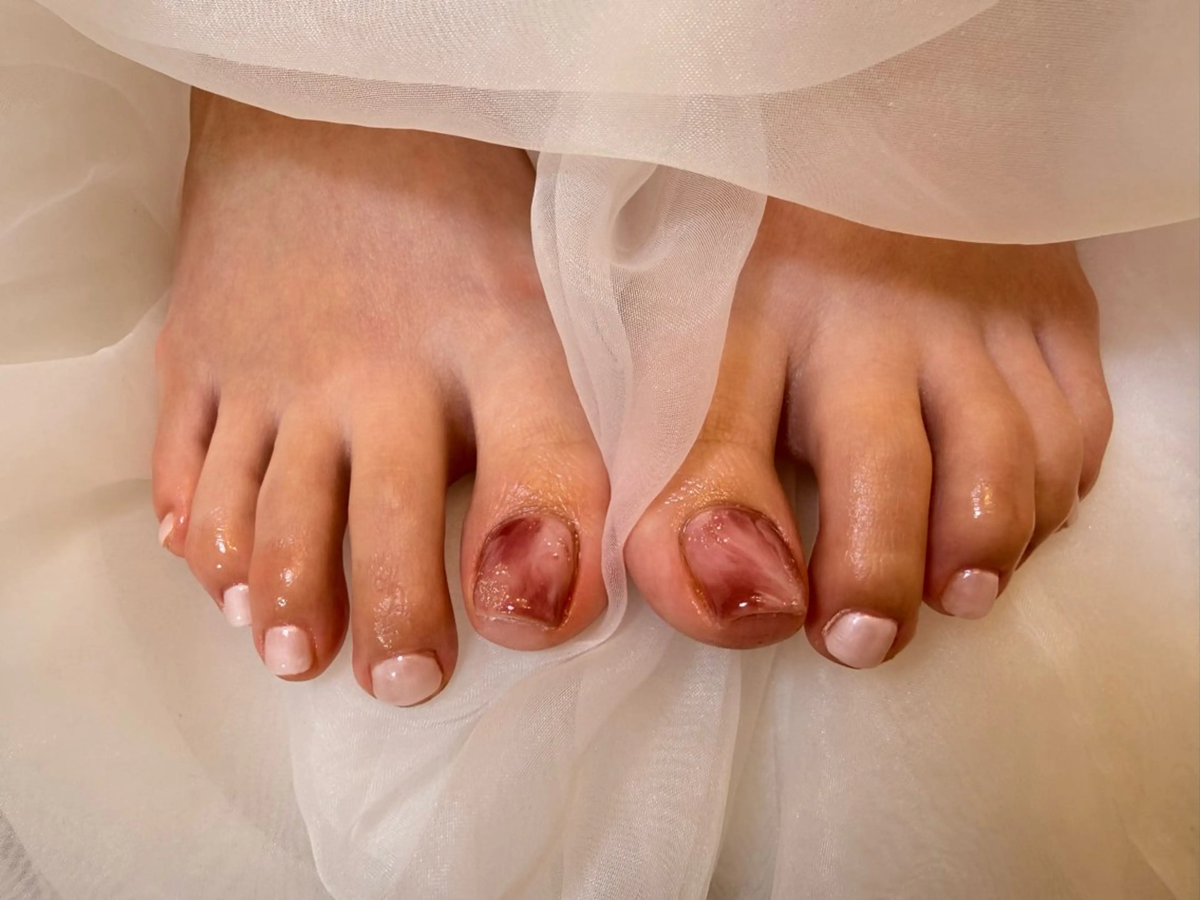 新規のみ期間限定‼️オフなし(フット)定額アートデザインコース🩰 アート合計2本＋ワンカラーかラメグラデーションの写真