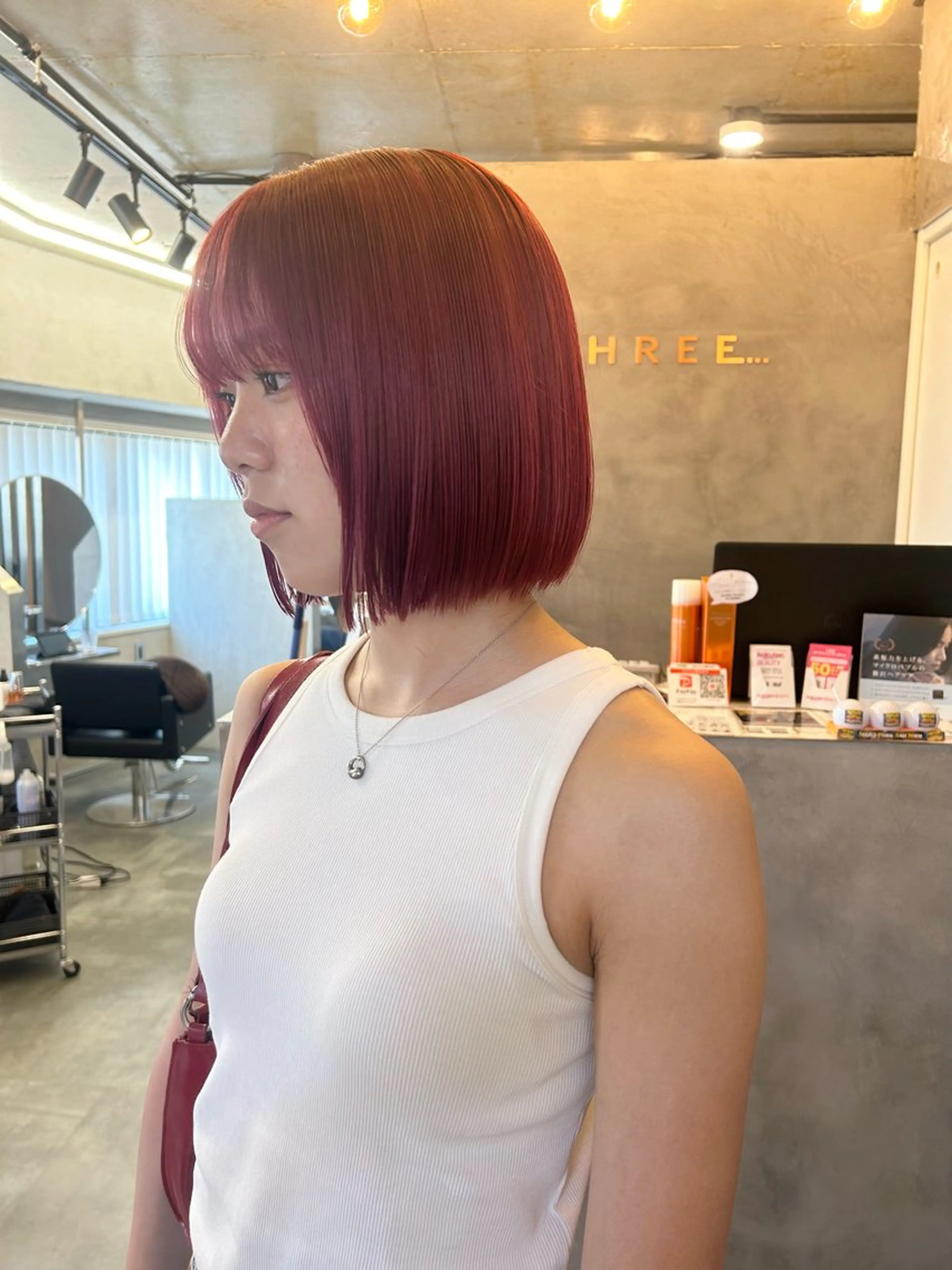 ショート カラー カット ヘアカラー トリートメント Haru/THREE …by velvetのヘアスタイル