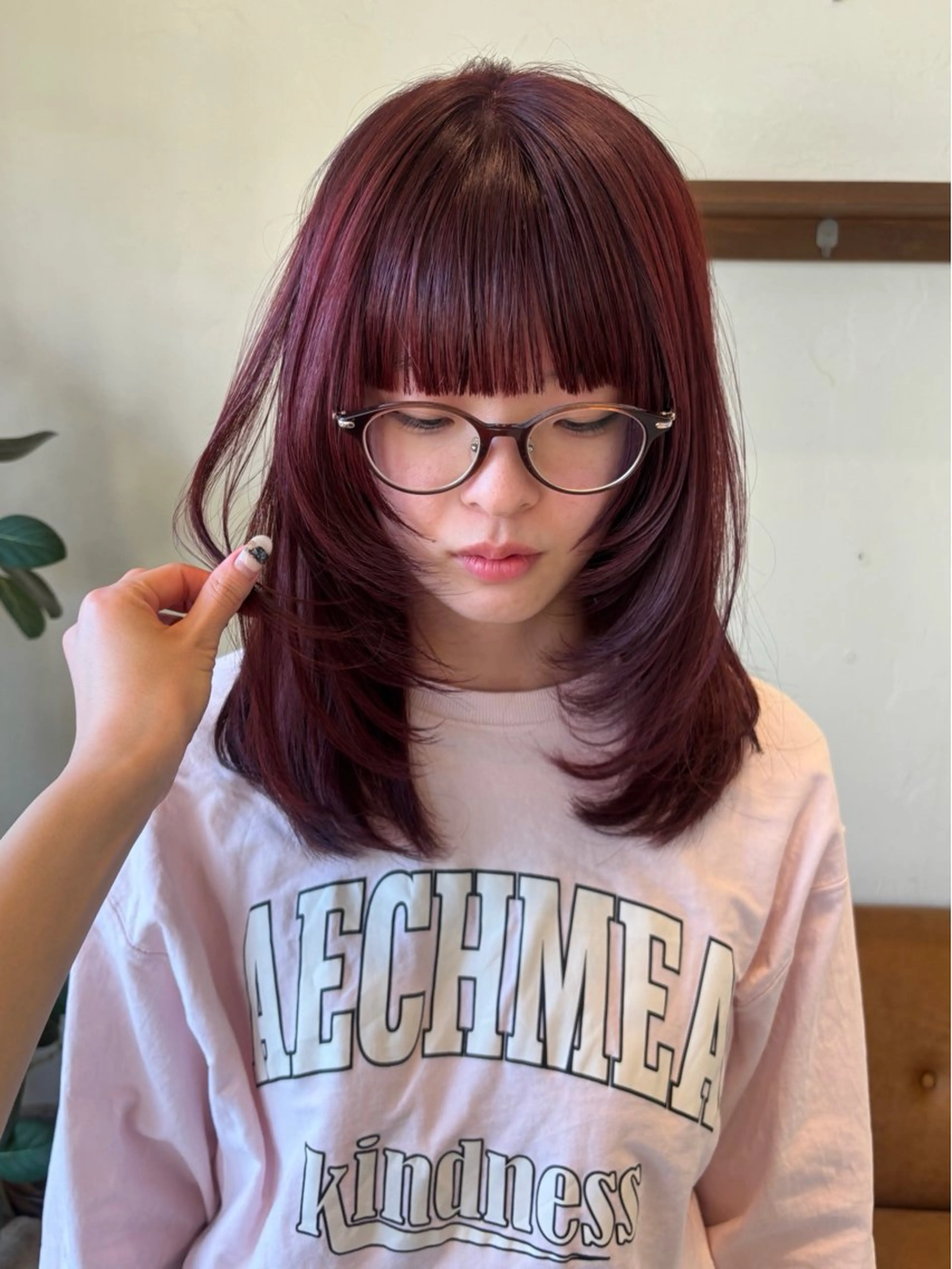 セミロング 💞暖色艶カラー/ ホウツキカナ🍒のヘアスタイル