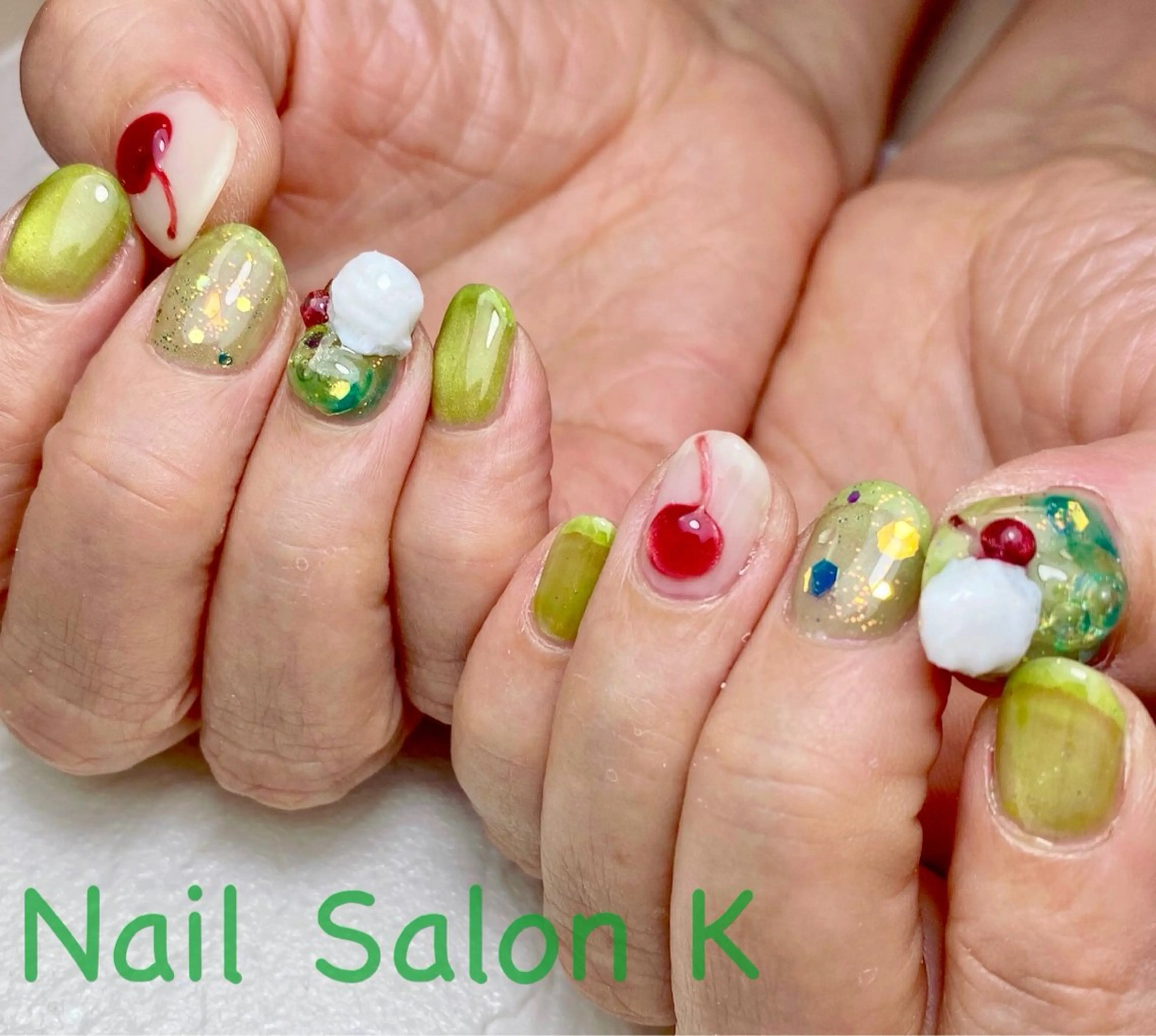 ネイル 持ち込み ぷっくりネイル ハンドネイル Nail Salon K 🧸美爪育成のネイルデザイン