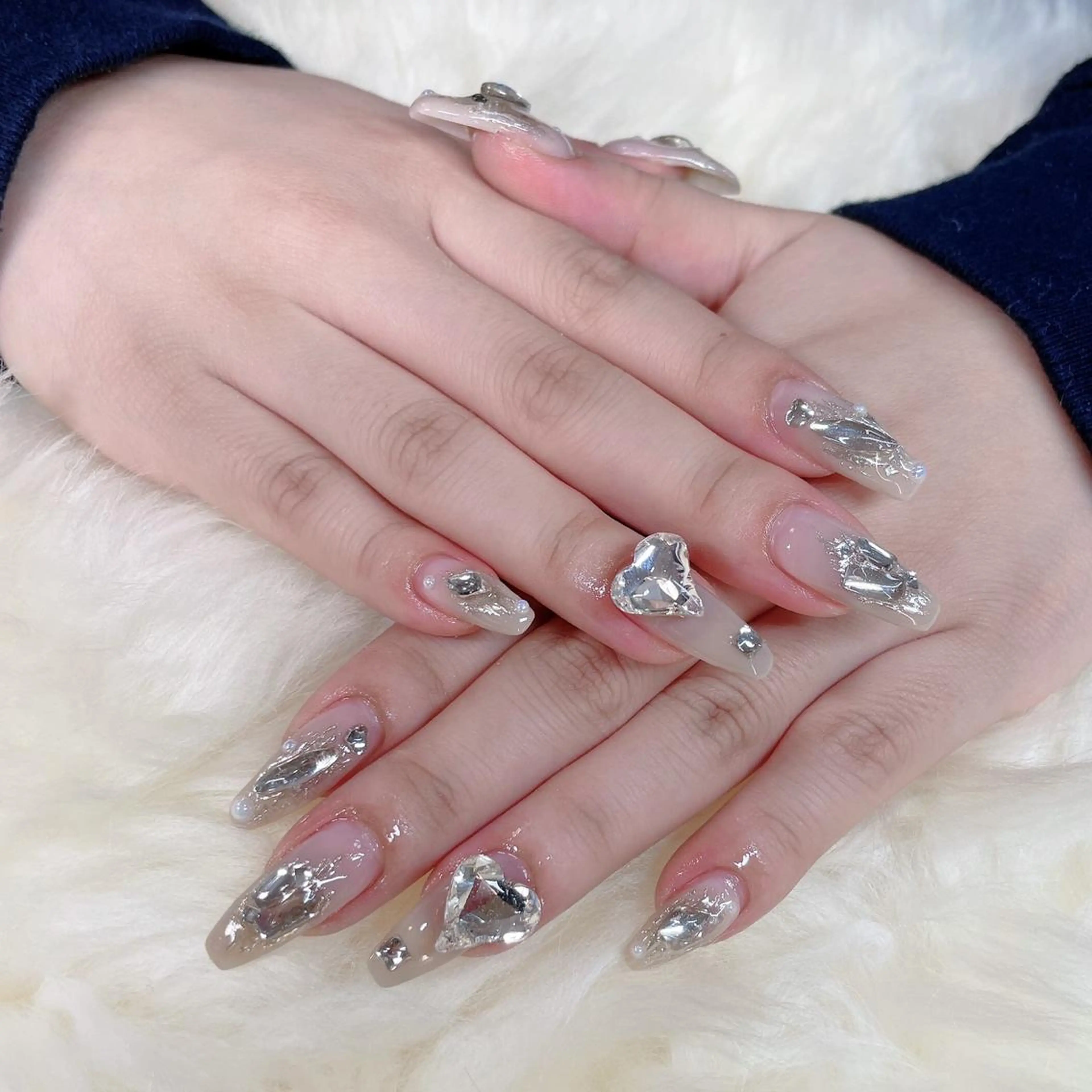 ロング ハンドネイル ハンドケア 💜MIYA nail川崎店のネイルデザイン