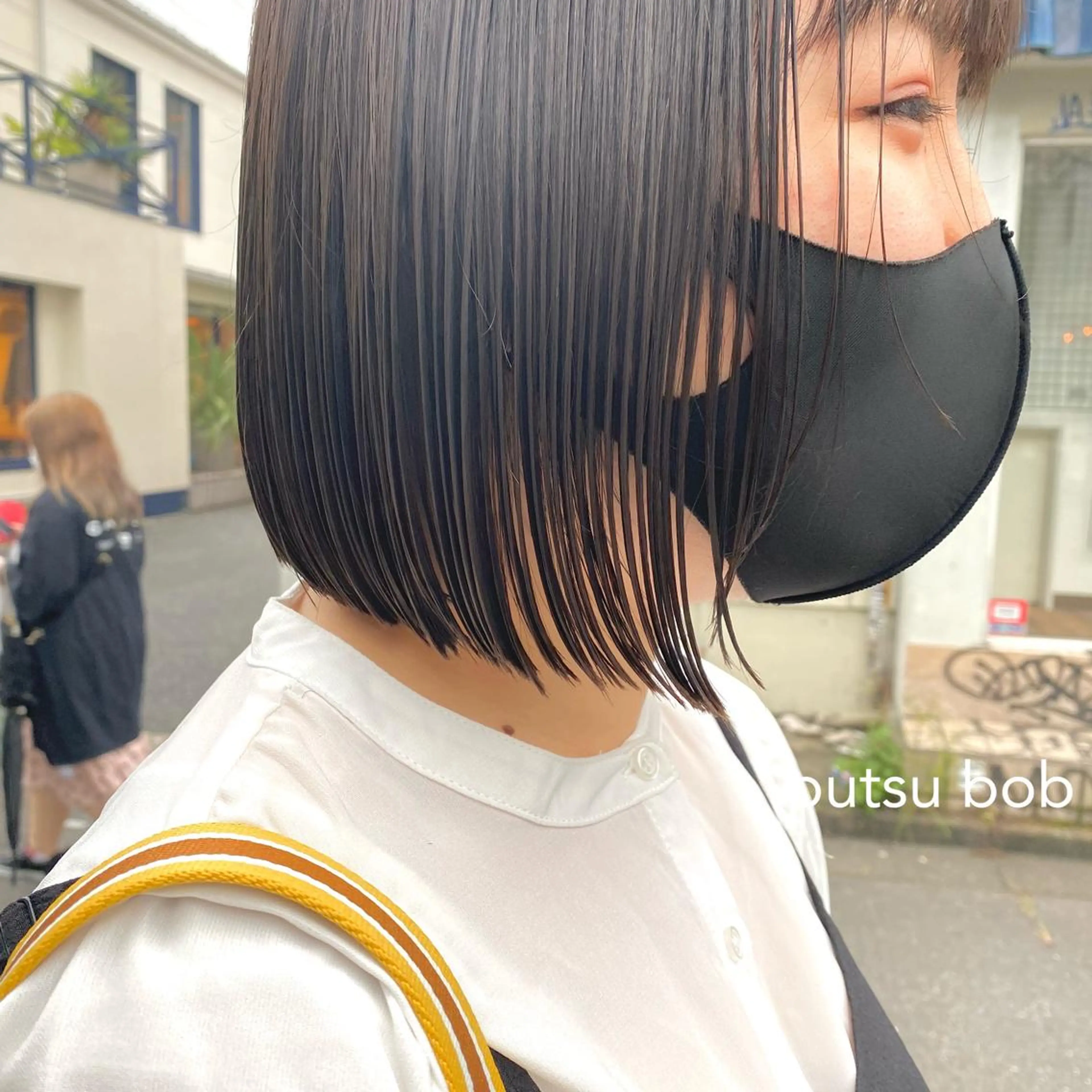 ショート 切りっぱなしボブ ボブ センターパート/ 暖色カラーayuのヘアスタイル