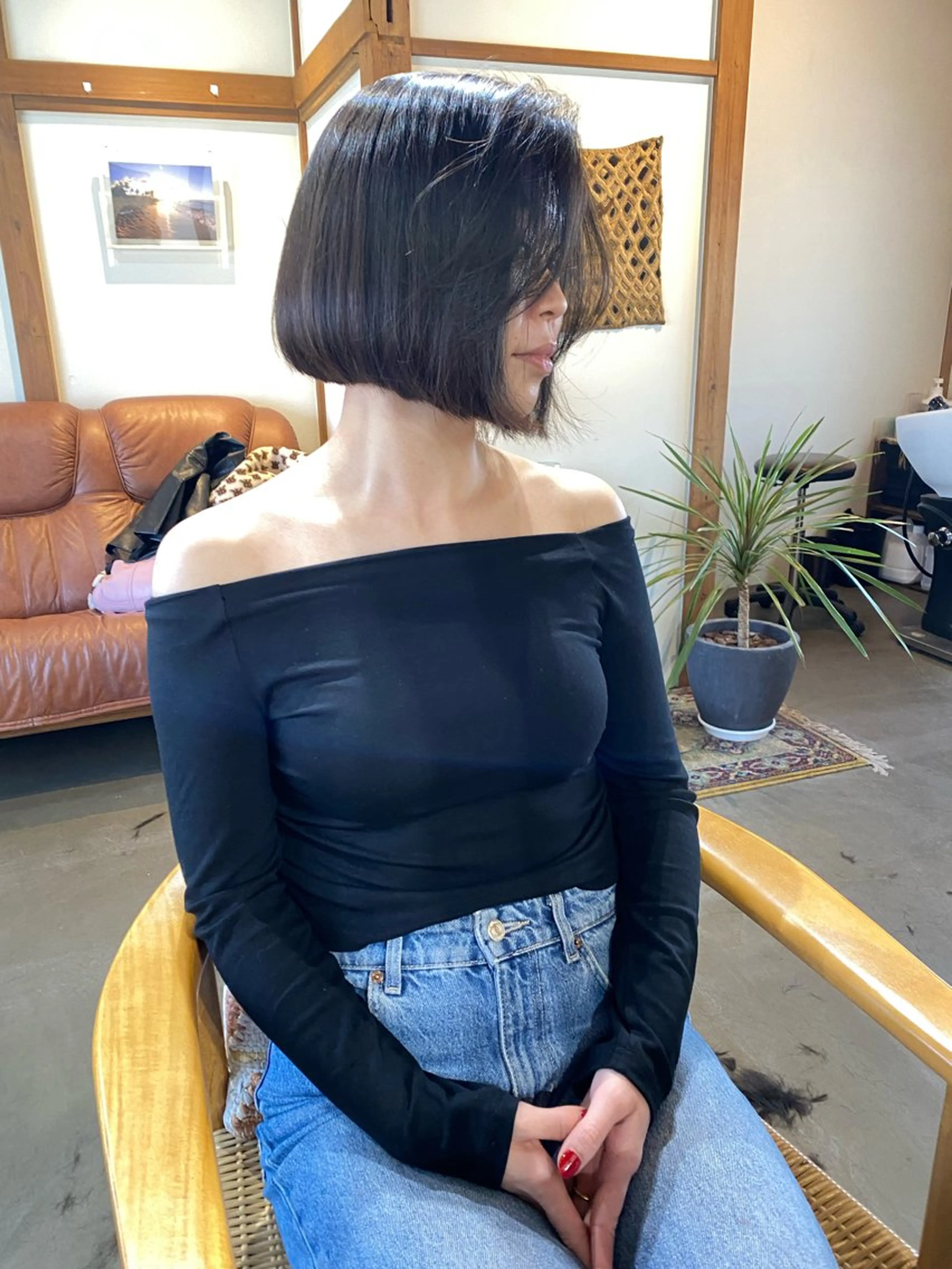 ショート 前下がりボブ ボブ 透け感たっぷり柔らか 梨花子🌼のヘアスタイル