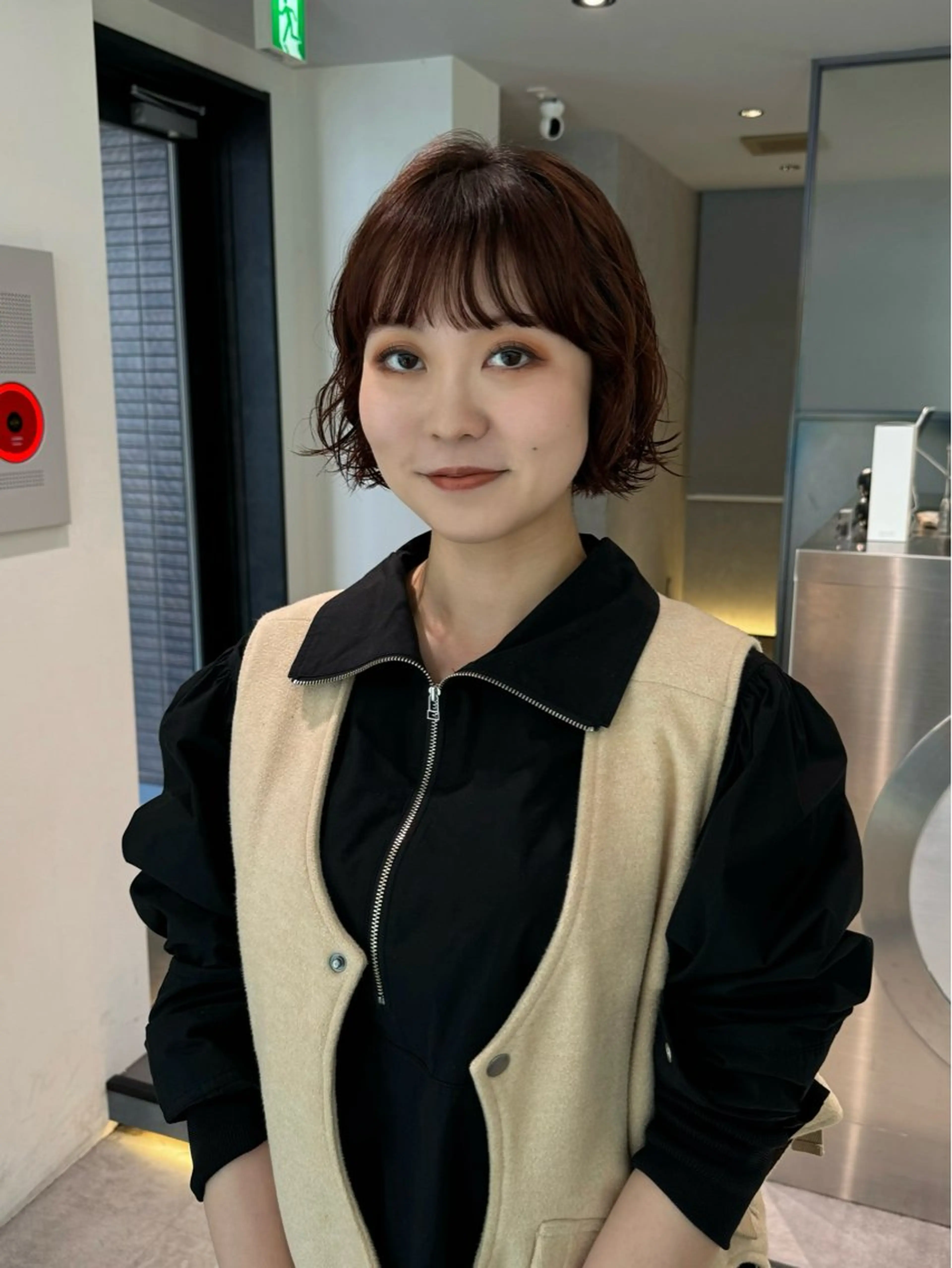 ショート カラー パーマ ブラウンカラー オレンジ オレンジブラウン ボブ カット ヘアカラー パーマ Qin shaire salon 原宿所属・🌿パーマ/ボブ/ レイヤー/Mikiのヘアスタイル