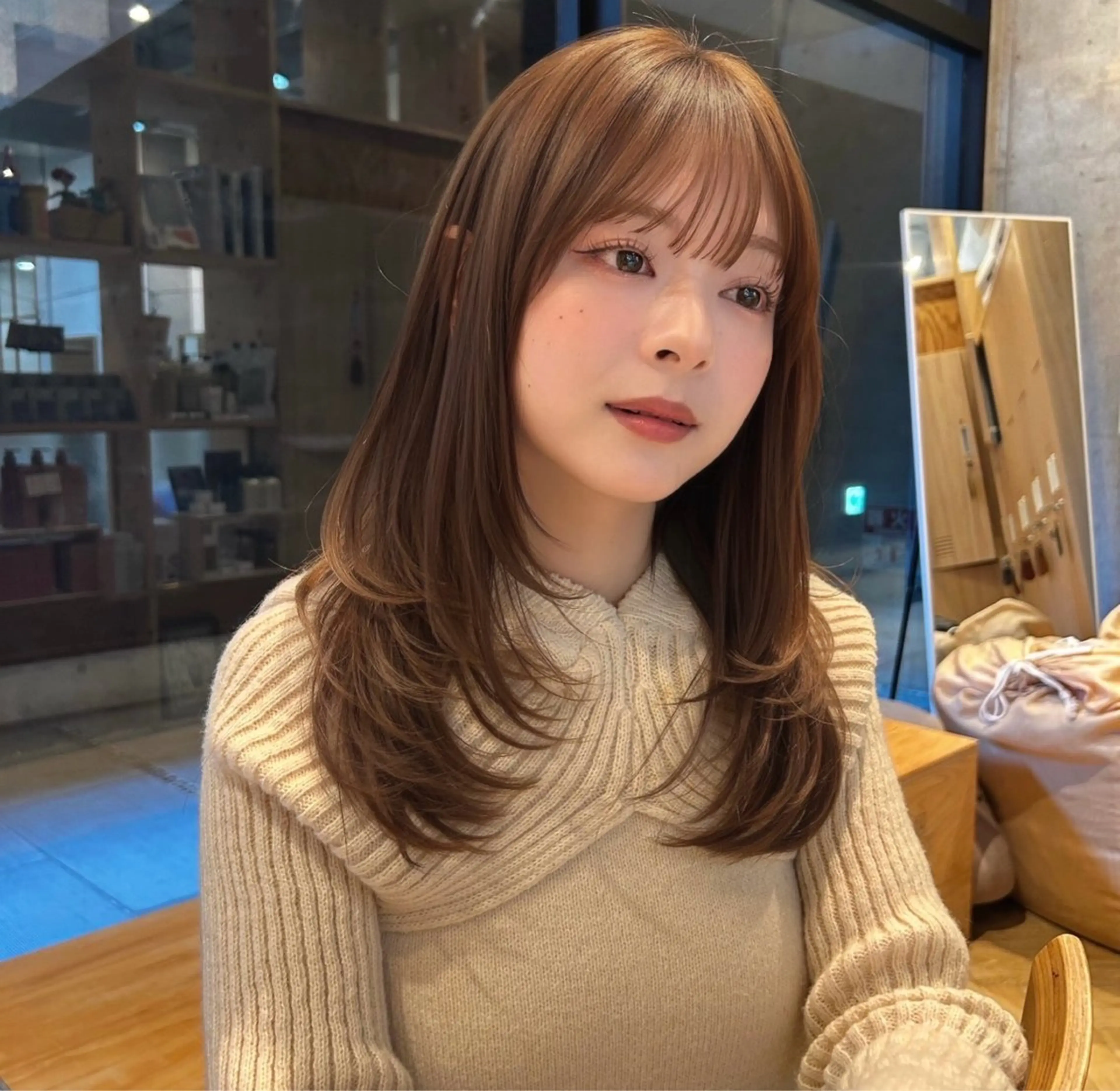 ミディアム ミディアムレイヤー レイヤーカット カット ヘアカラー トリートメント 🌸透明感/レイヤー / 栗林 彩🌸のヘアスタイル