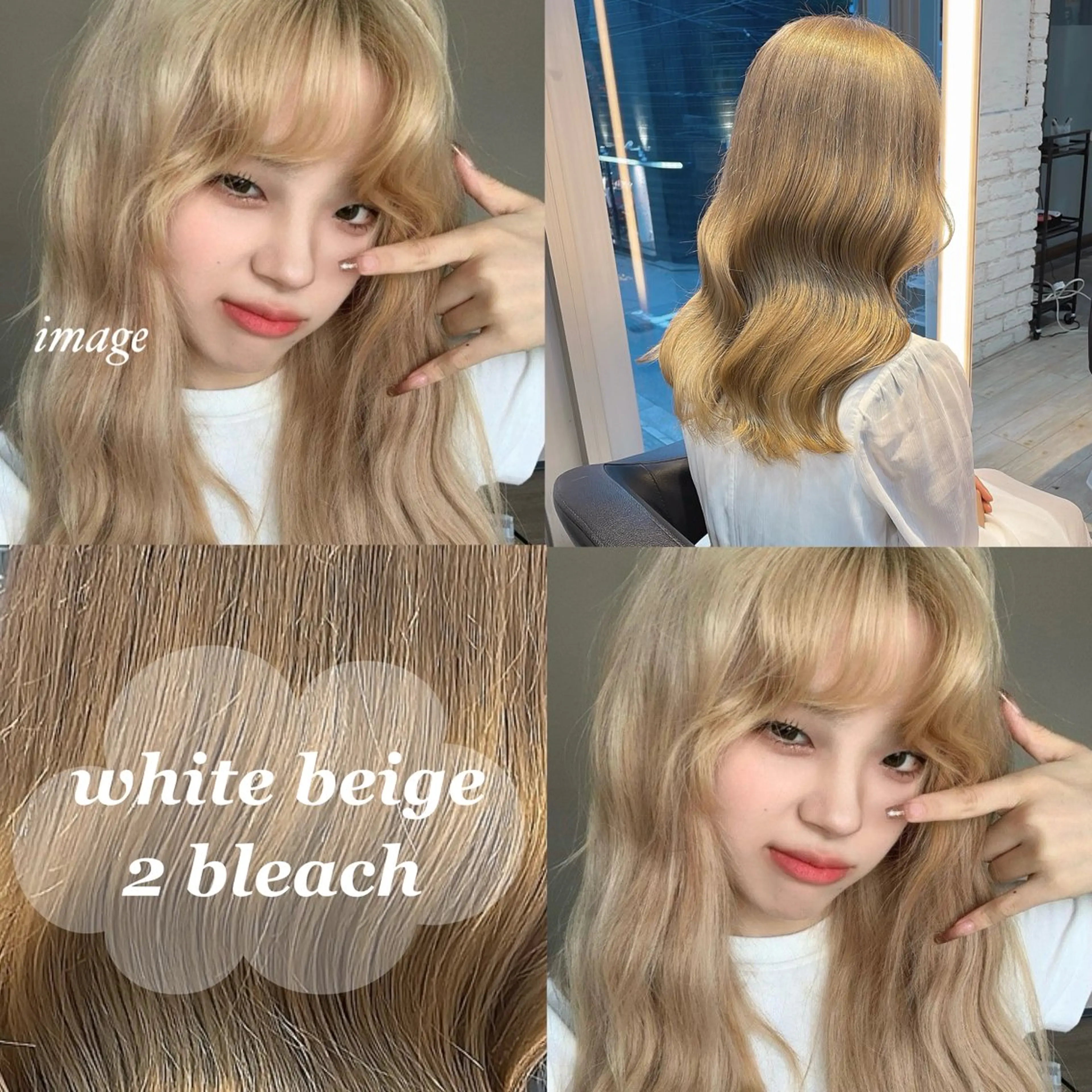 ロング カラー ブロンド ホワイトブロンド ブリーチ/髪質改善/ ハイトーン/暖色のヘアスタイル