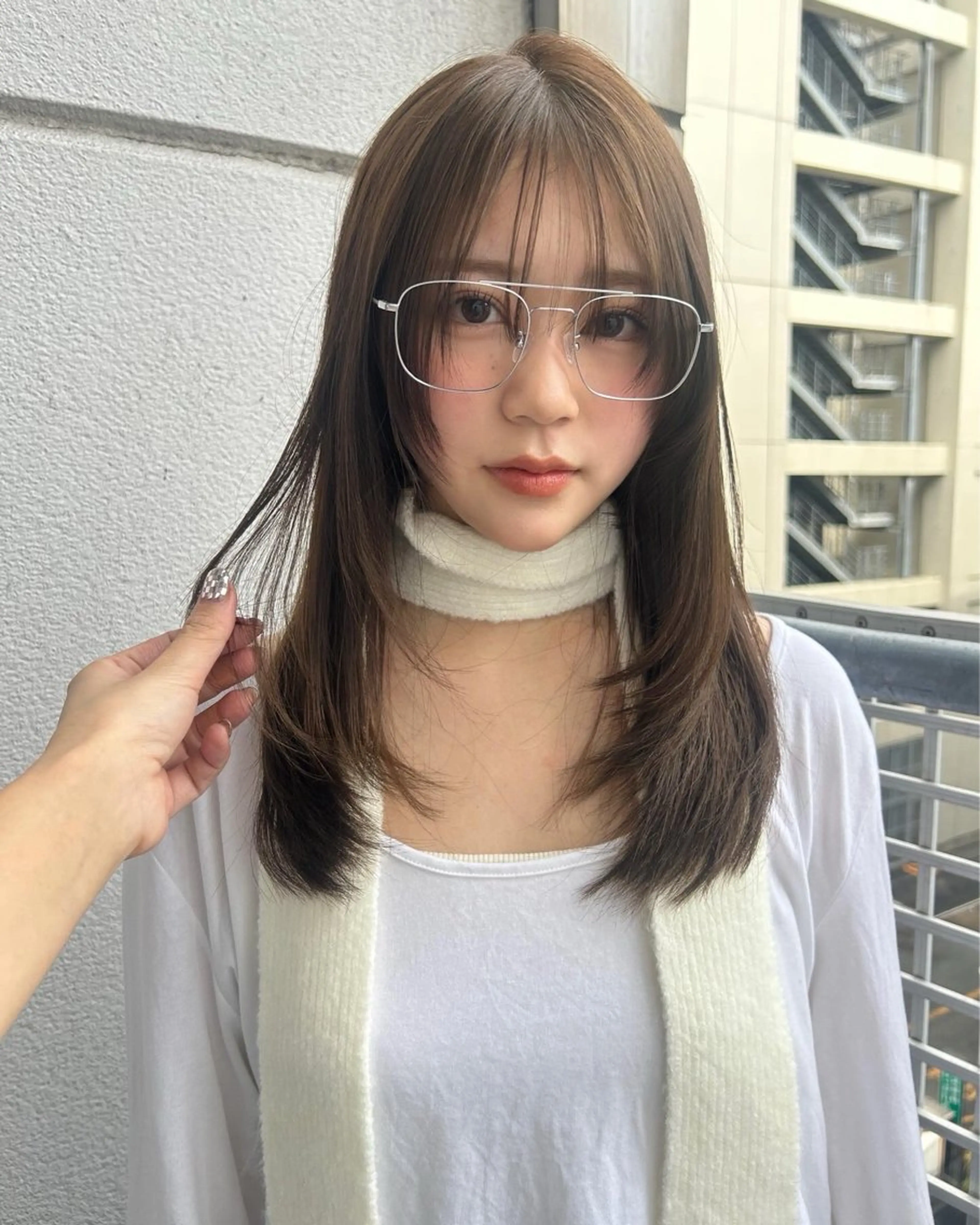 セミロング カット ヘアカラー トリートメント レイヤーカット/ 透明感カラーmikuのヘアスタイル