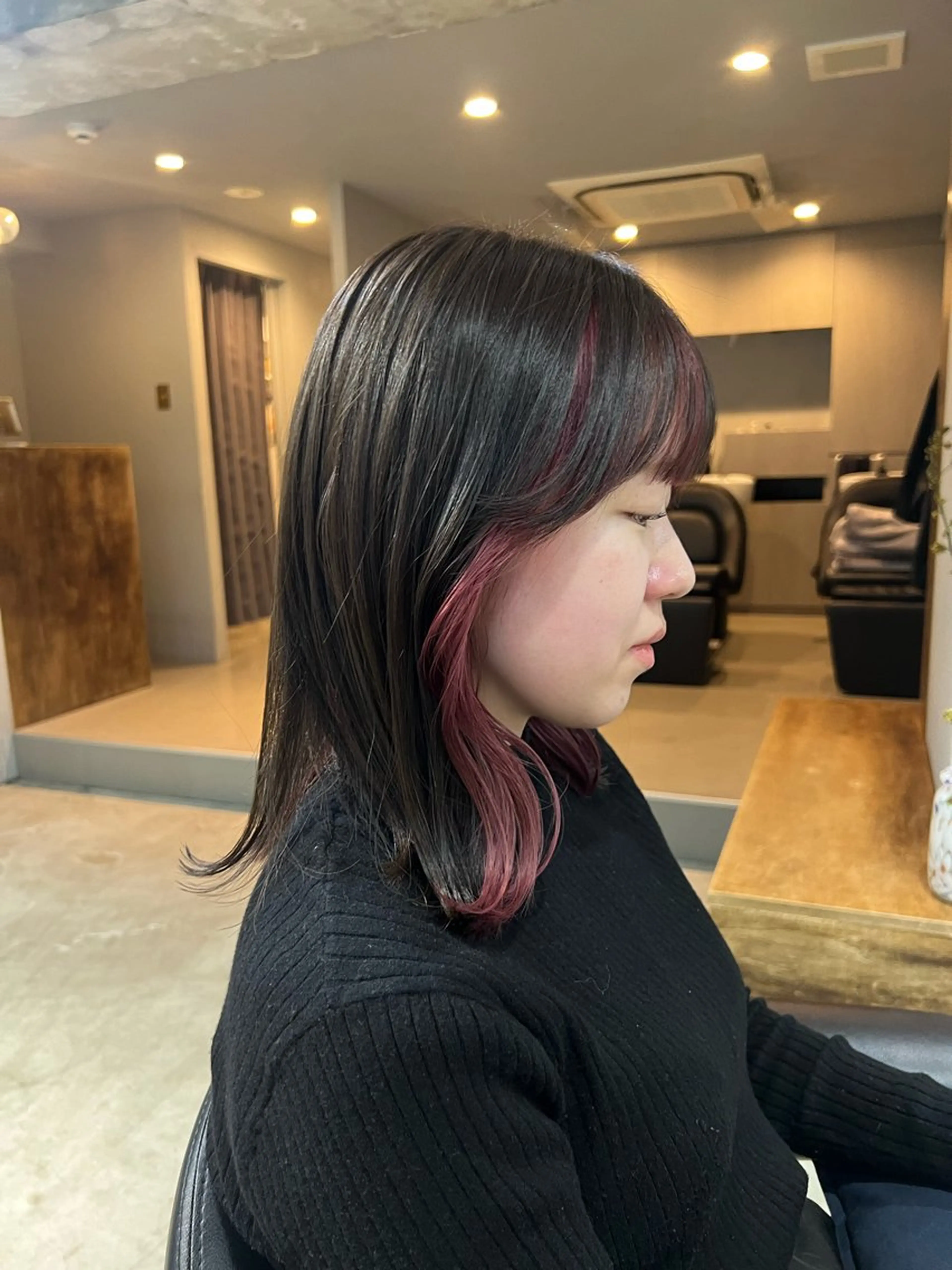 セミロング カラー akane/ベージュ /オリーブ/ブラウンのヘアスタイル