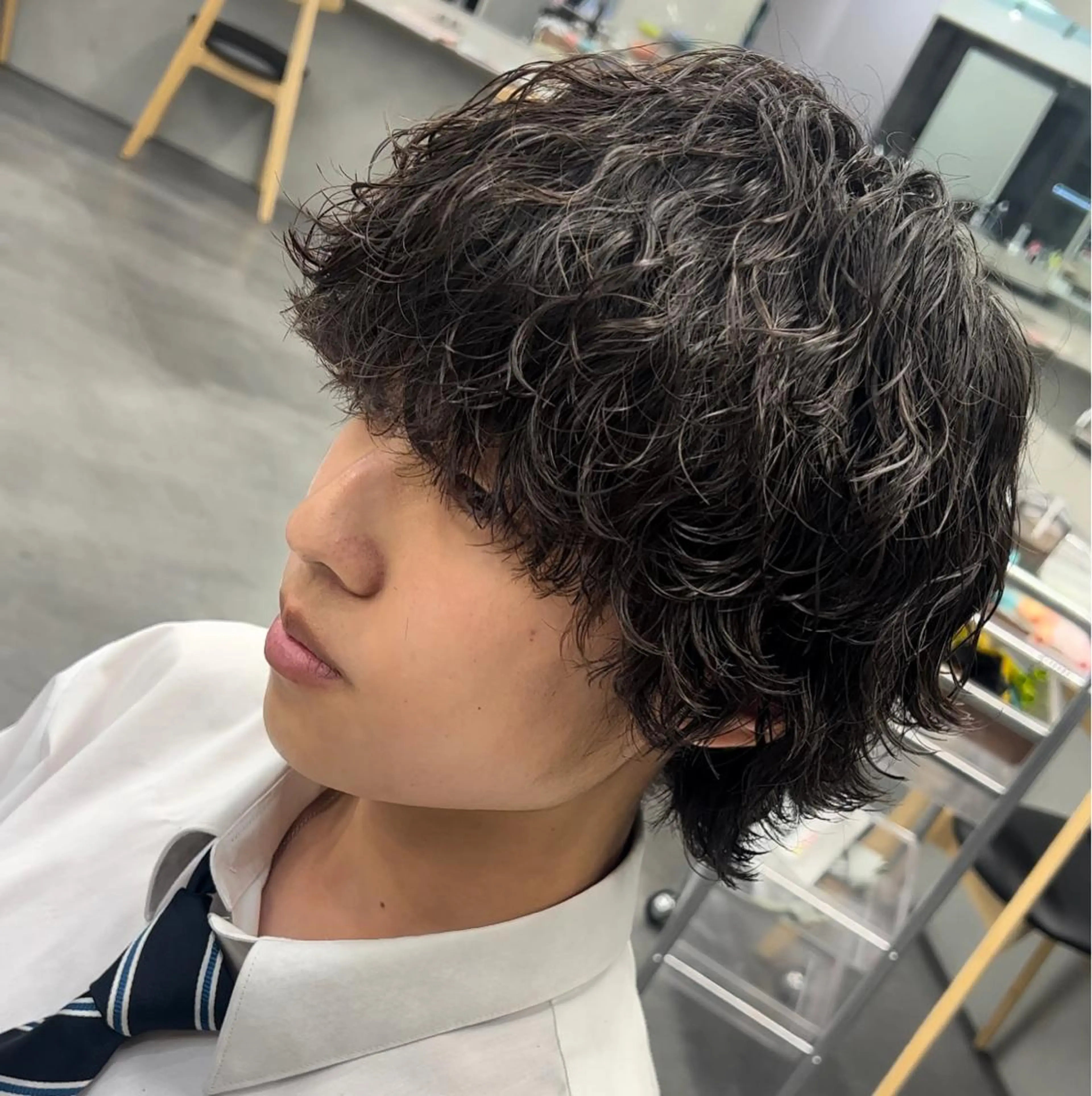 ミディアム パーマ メンズ ミディアムパーマ メンズパーマ スペインカール スパイキーショート ツイストスパイラルパーマ 松下 友希 【fifth】のヘアスタイル