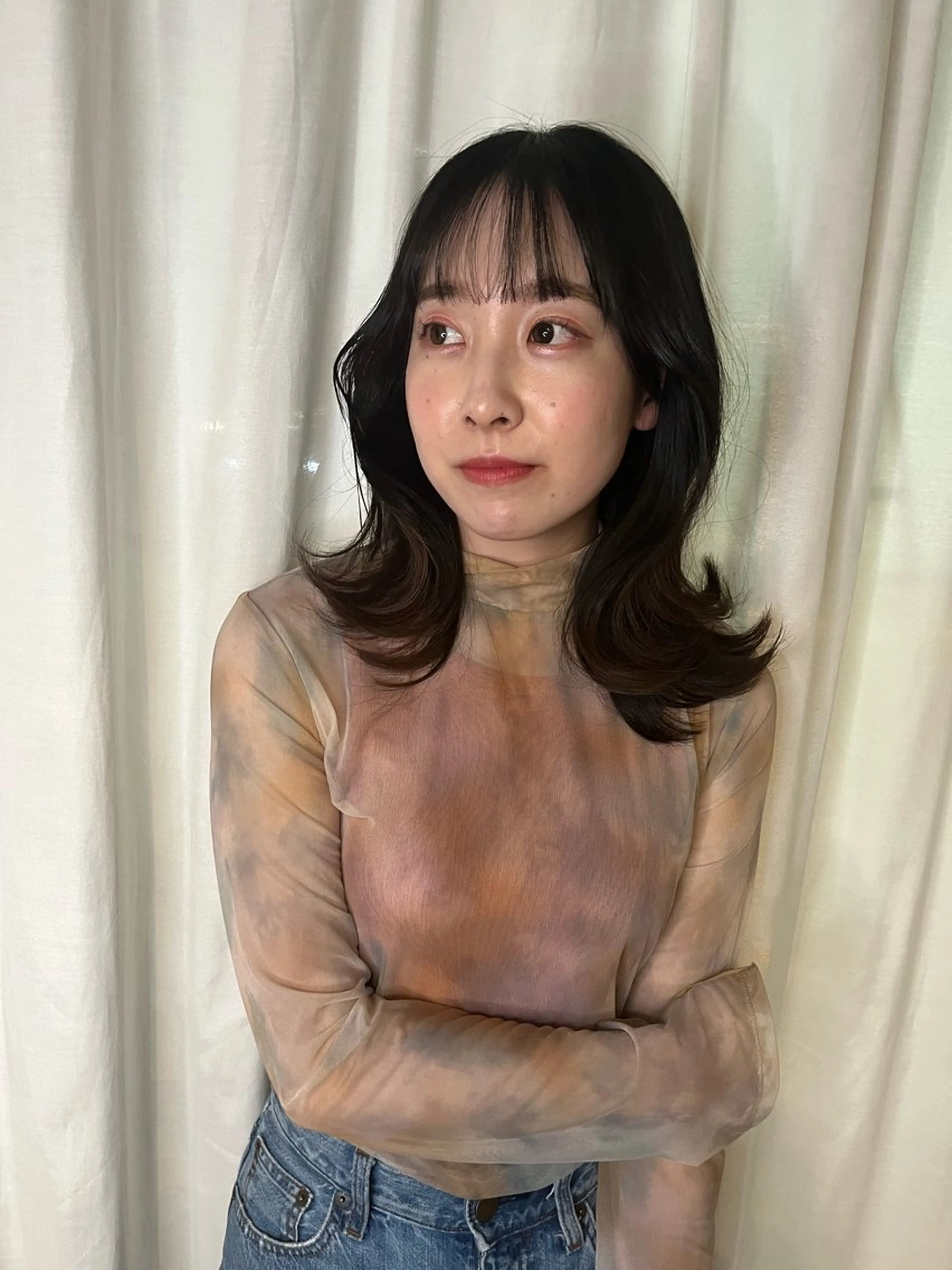 セミロング カラー 顔周りカット CANVAS所属・サロン撮影モデル募集 💐mizukiのその他イメージ