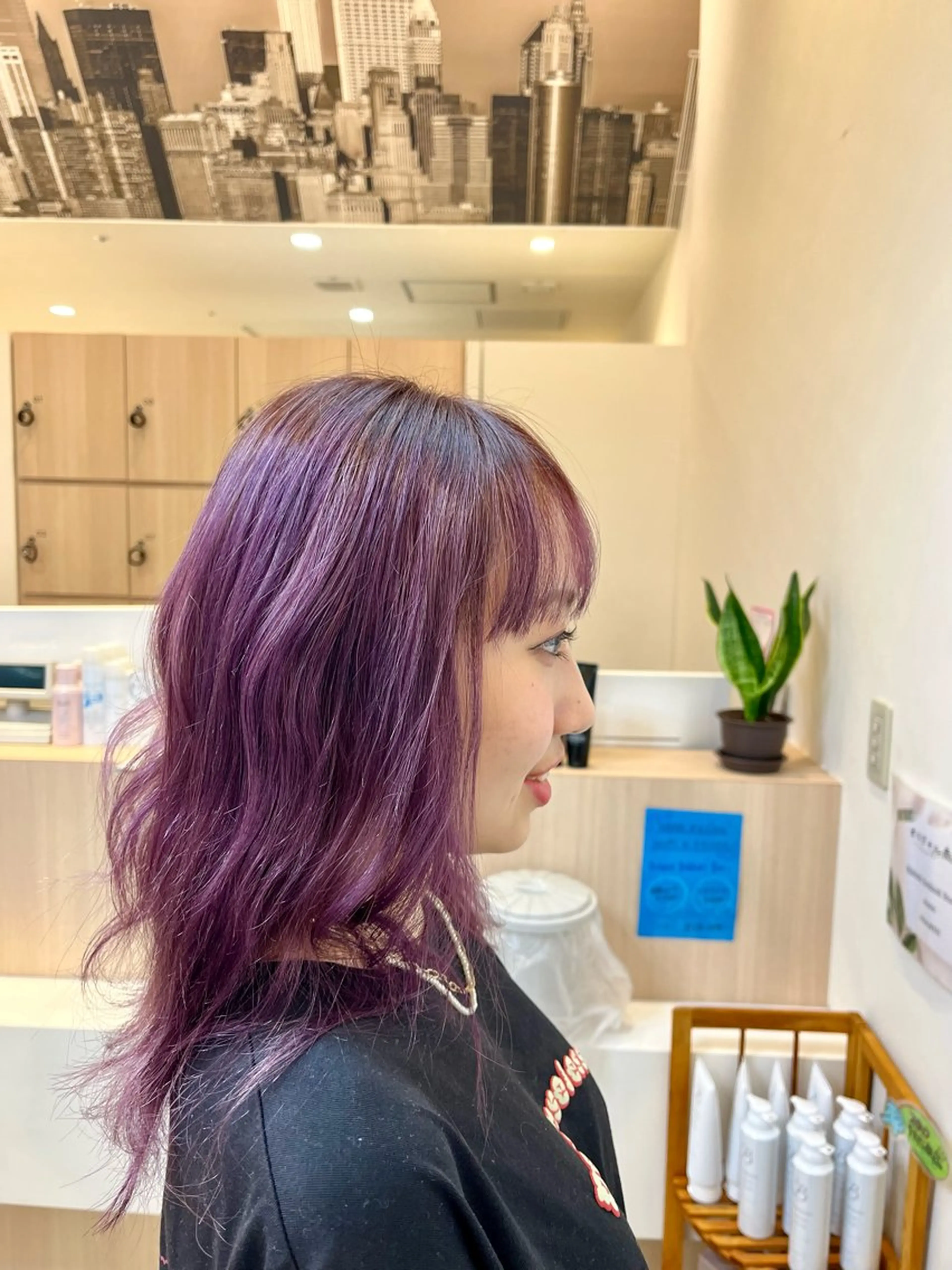 ロング カラー パープルカラー メンズカット／パーマ 牛尾丈のヘアスタイル