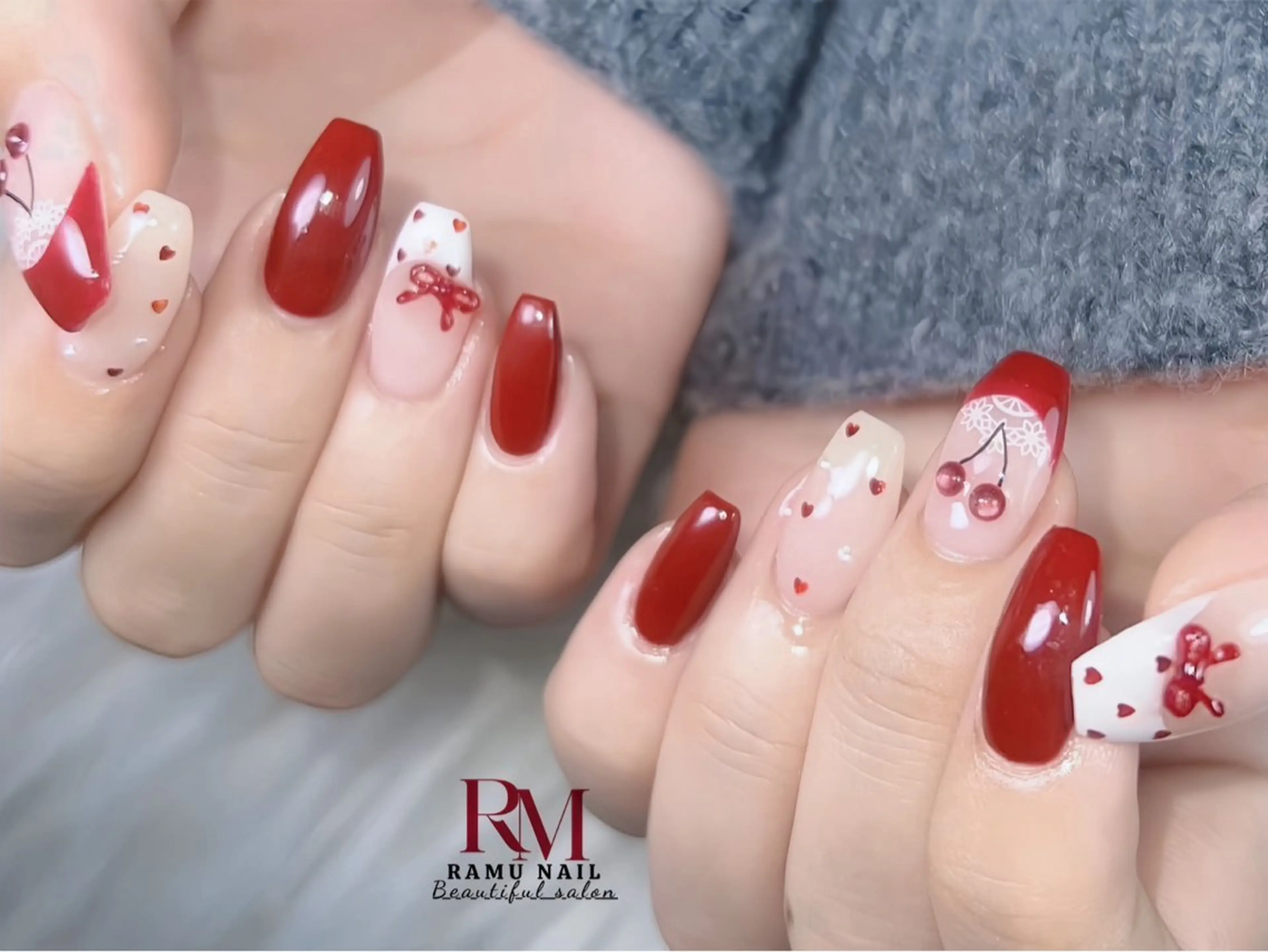ネイル キラキラネイル マグネットネイル ミラーネイル ピンク 春ネイル ハンドネイル RAMU Nail 恵比寿店のネイルデザイン