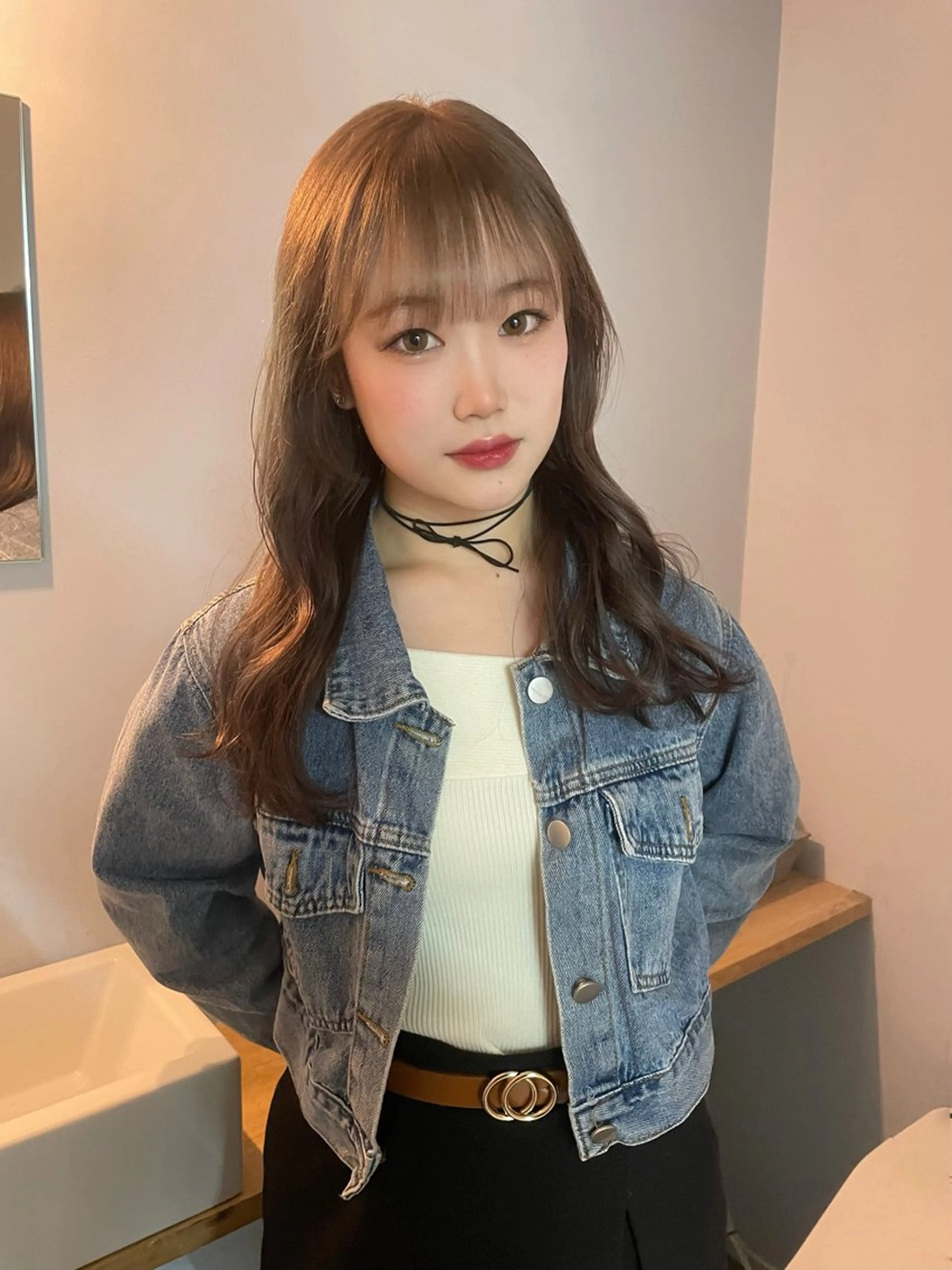 セミロング カラー カットモデル/ ハイトーン/ゆうあのヘアスタイル