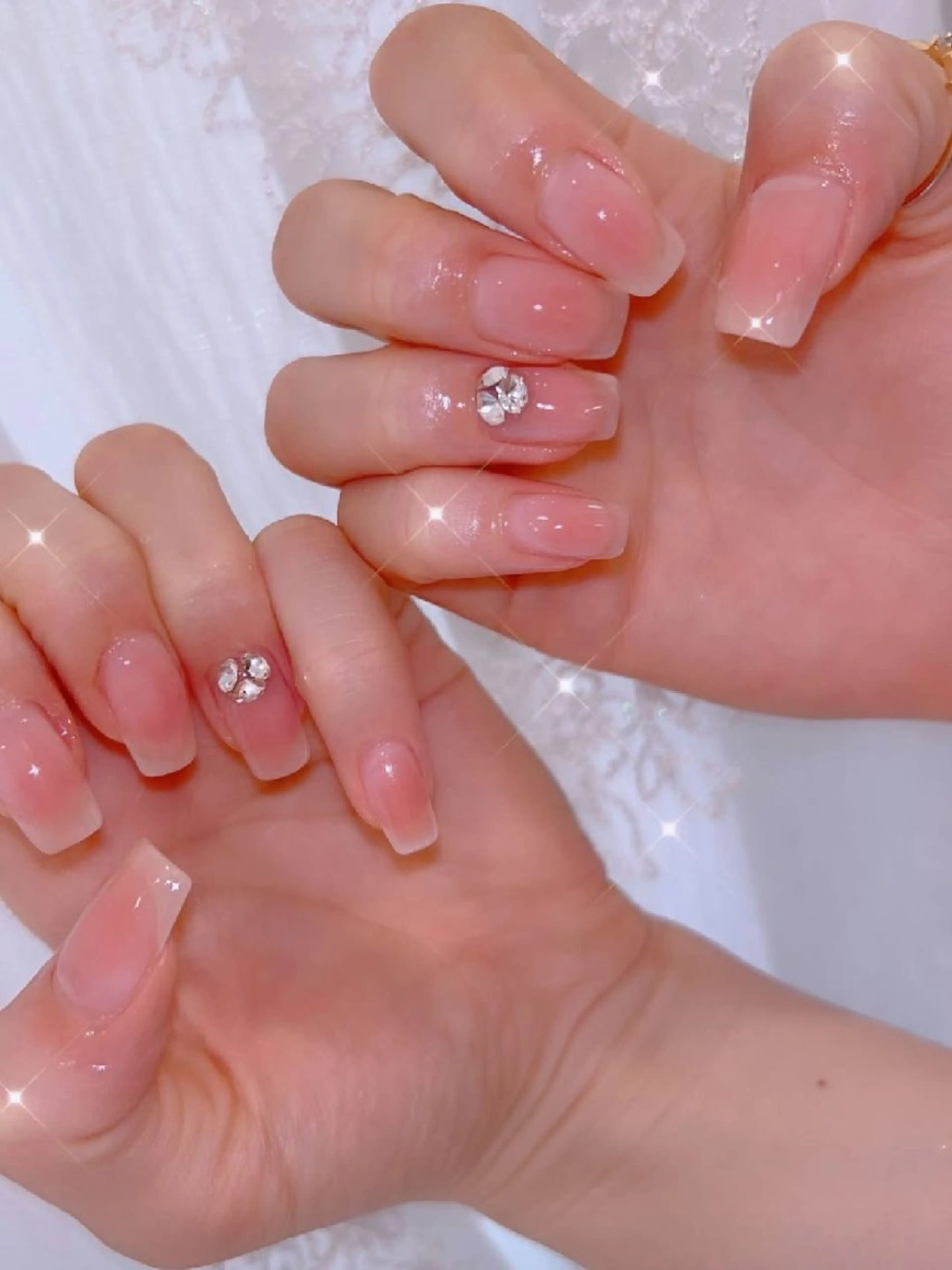 ネイル 長さ出し ジェルネイル 韓国ネイル マグネットネイル ニュアンスネイル ハンドネイル I LOVE ME  NAIL.｡.:*♡のネイルデザイン