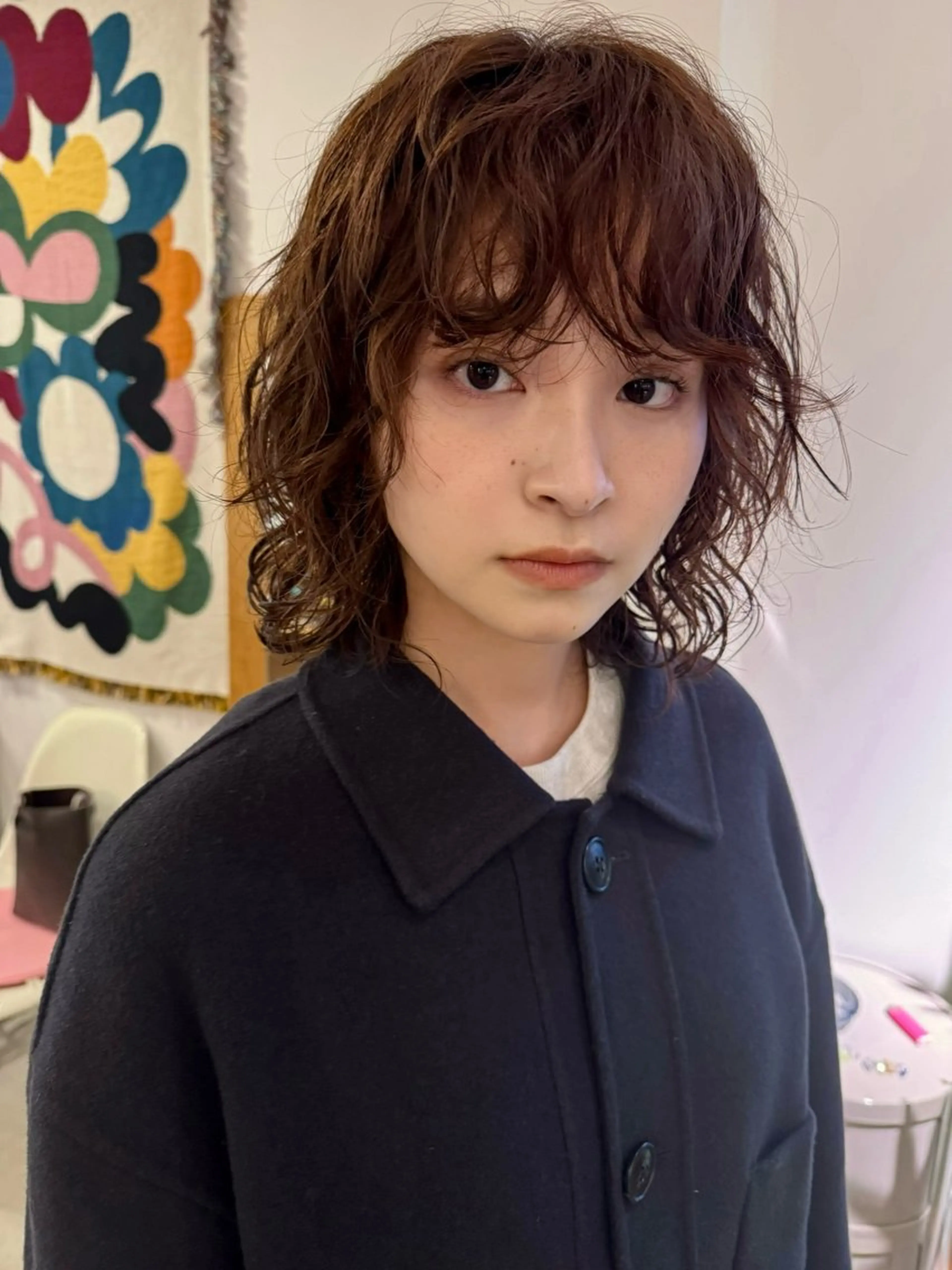 ミディアム カラー パーマ 中嶋 勇太のヘアスタイル