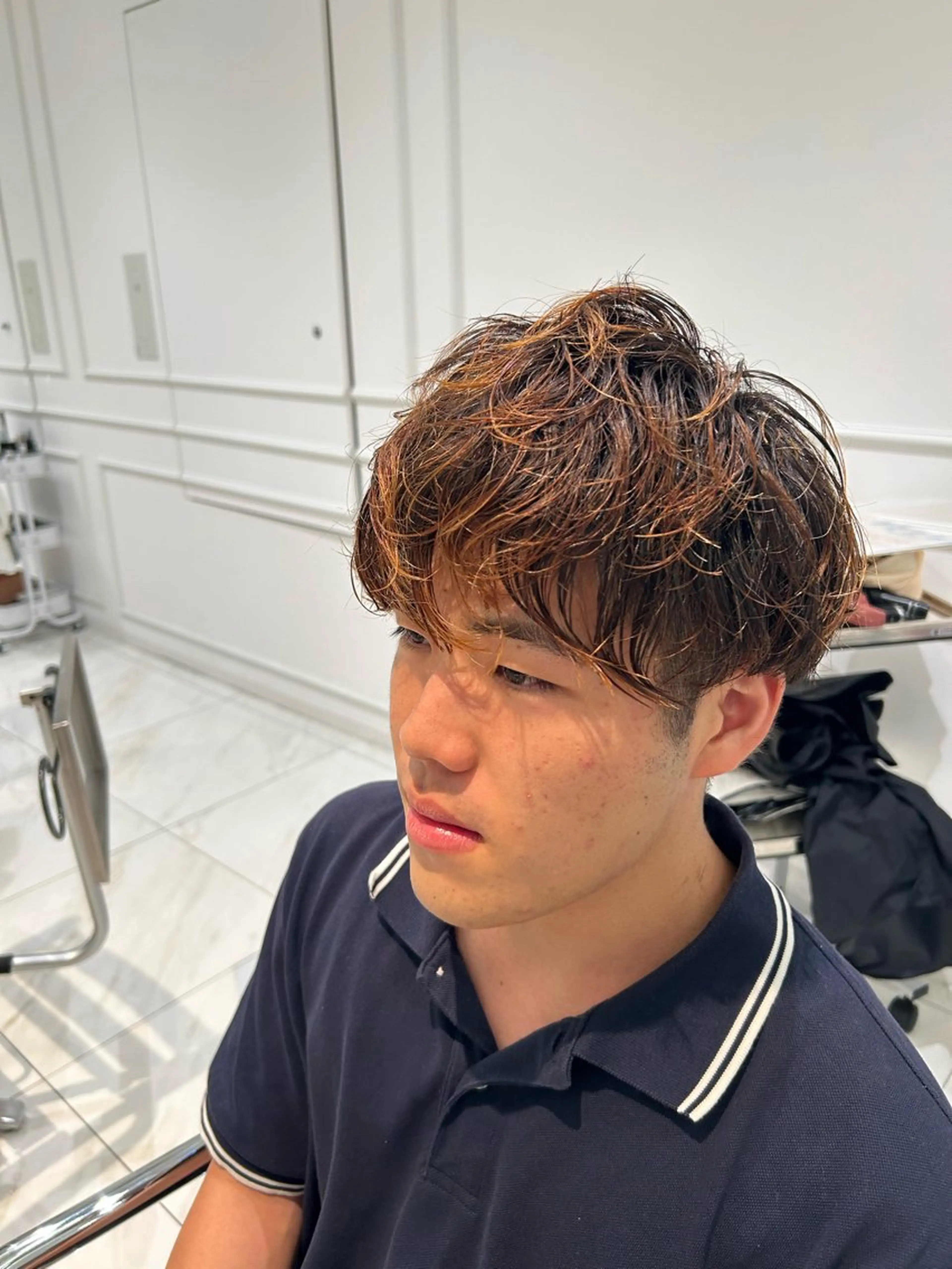 パーマ メンズ メンズブリーチ メンズパーマ スパイキーショート／ パーマ平松秀門のヘアスタイル