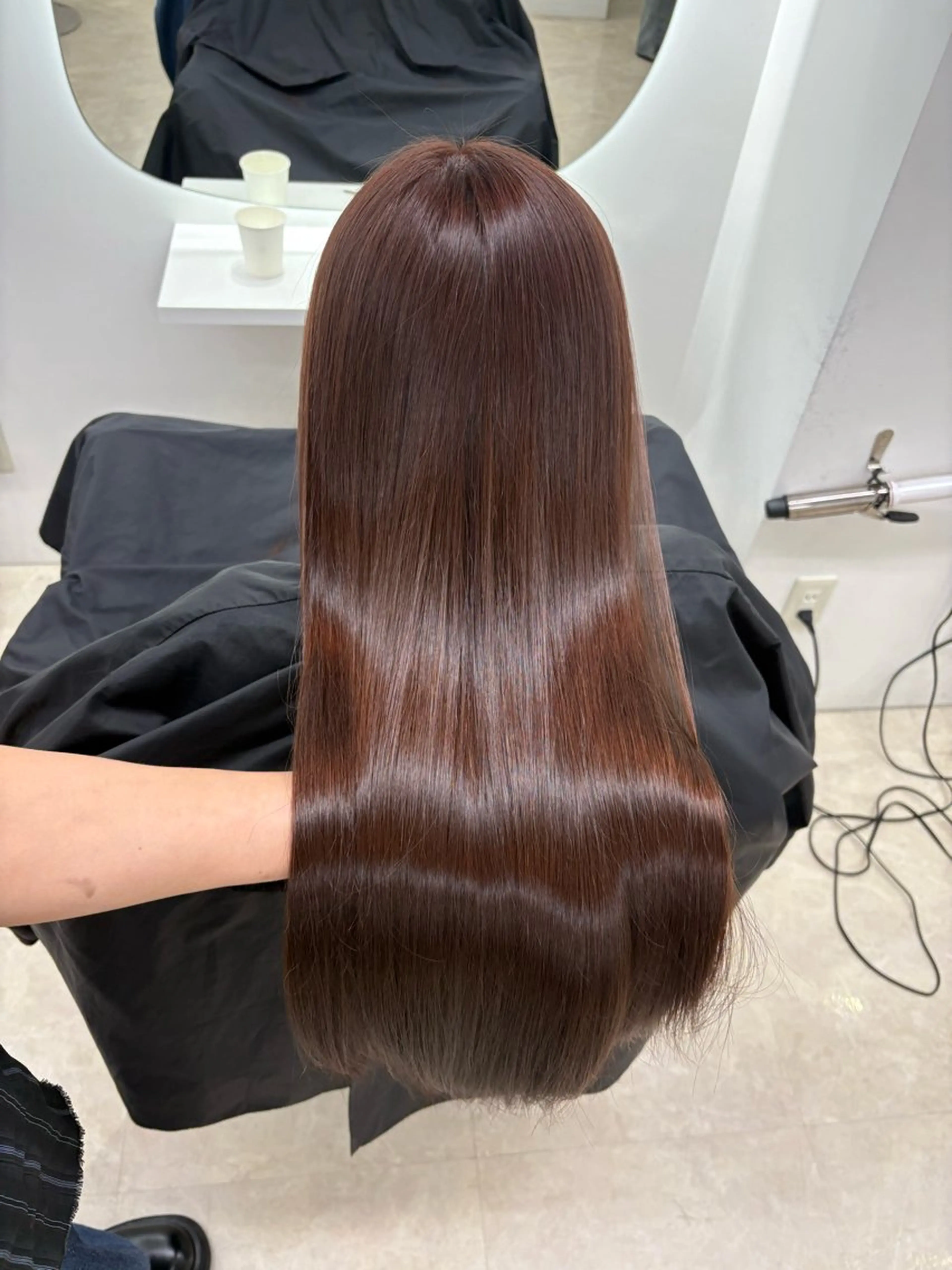 ロング カラー カット ヘアカラー トリートメント ヘアセット 新宿/韓国ヘア/ 髪質改善ストレートのヘアスタイル