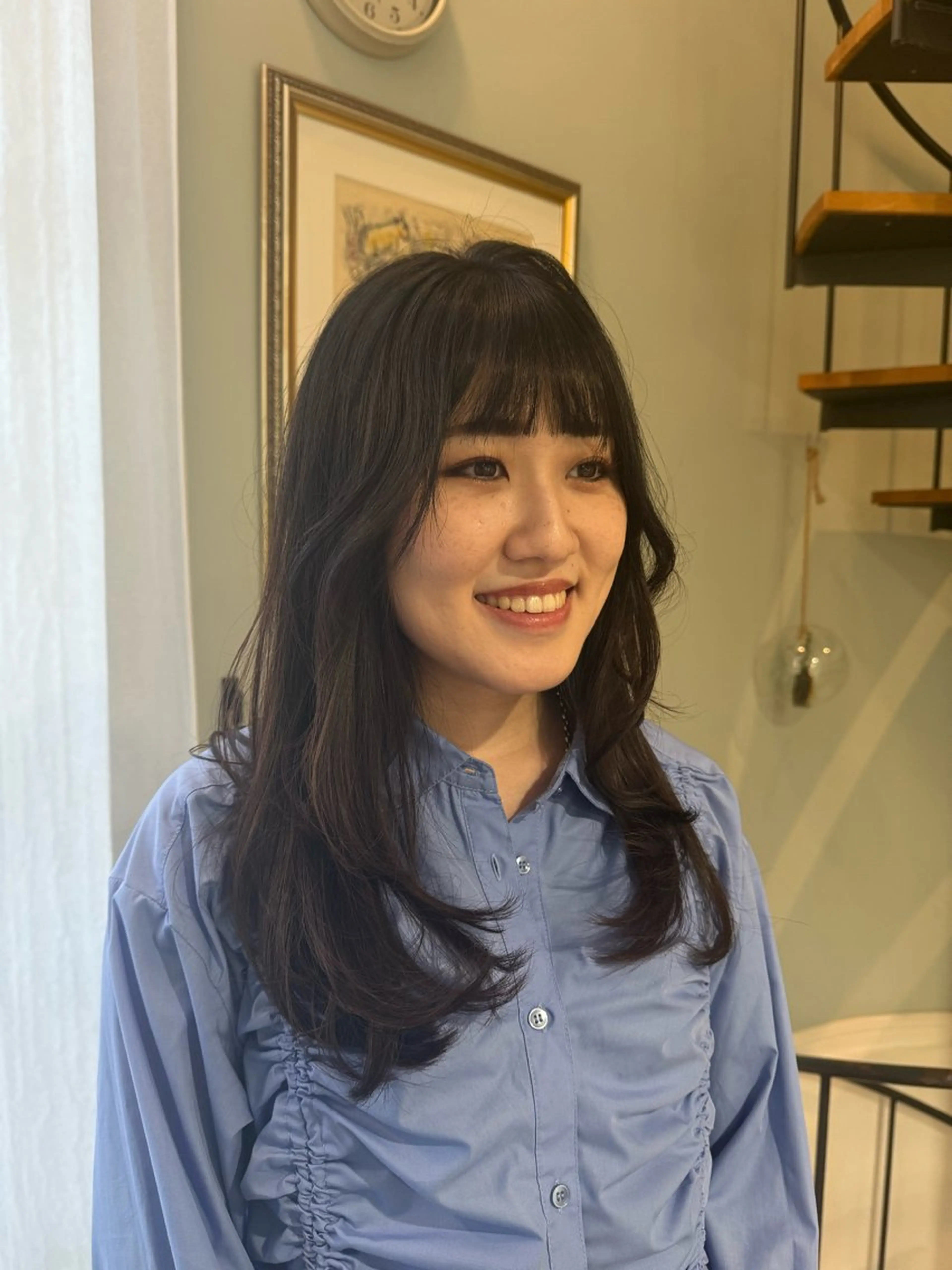 ロング カラー 顔周りカット レイヤーカット atelier doux dimanche（アトリエ・ドゥー・ディマンシュ）所属・Fukamiレイヤー 透明感カラーのヘアスタイル