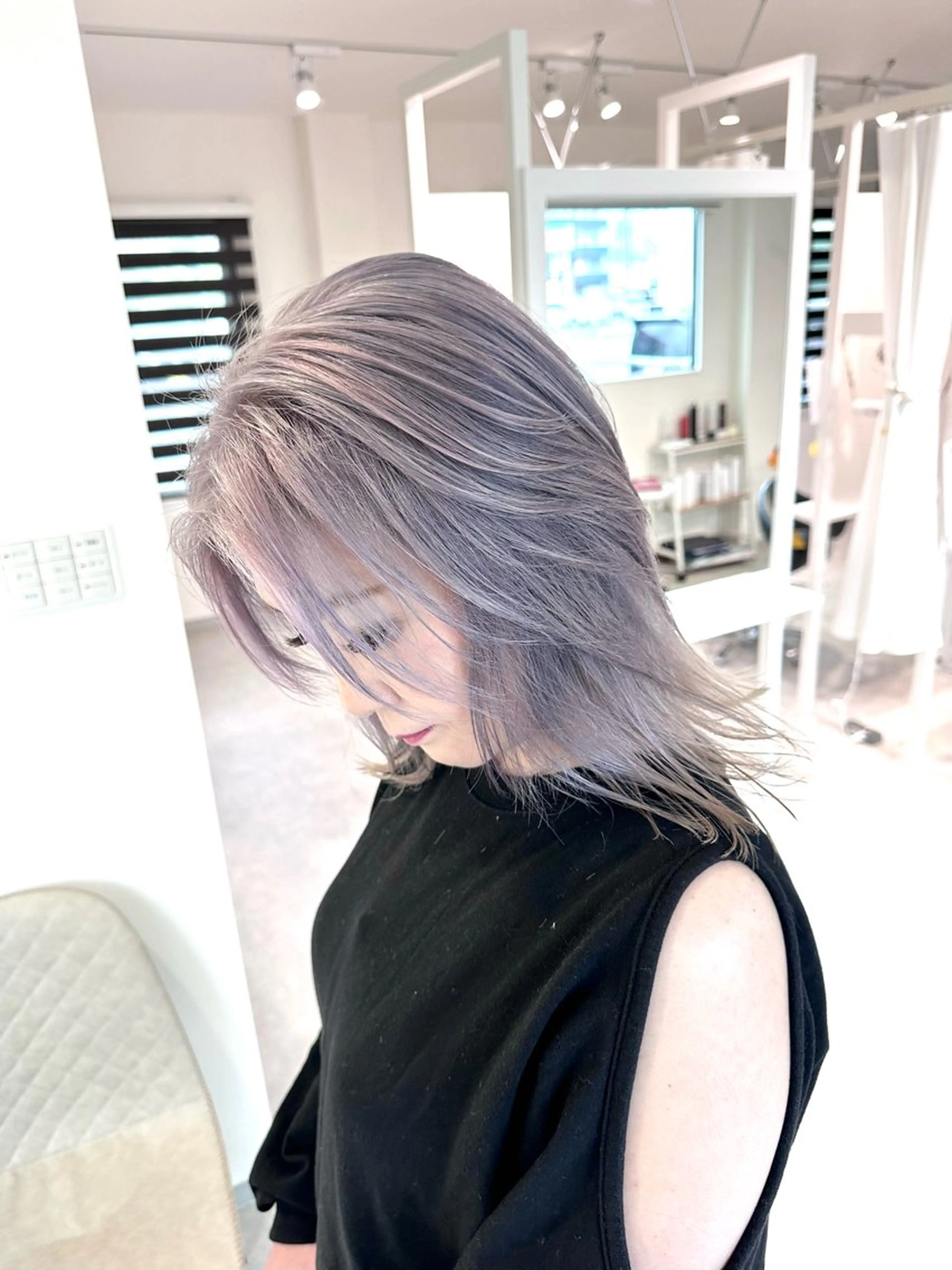 ミディアム カラー カット ヘアカラー 加藤 佑二のヘアスタイル