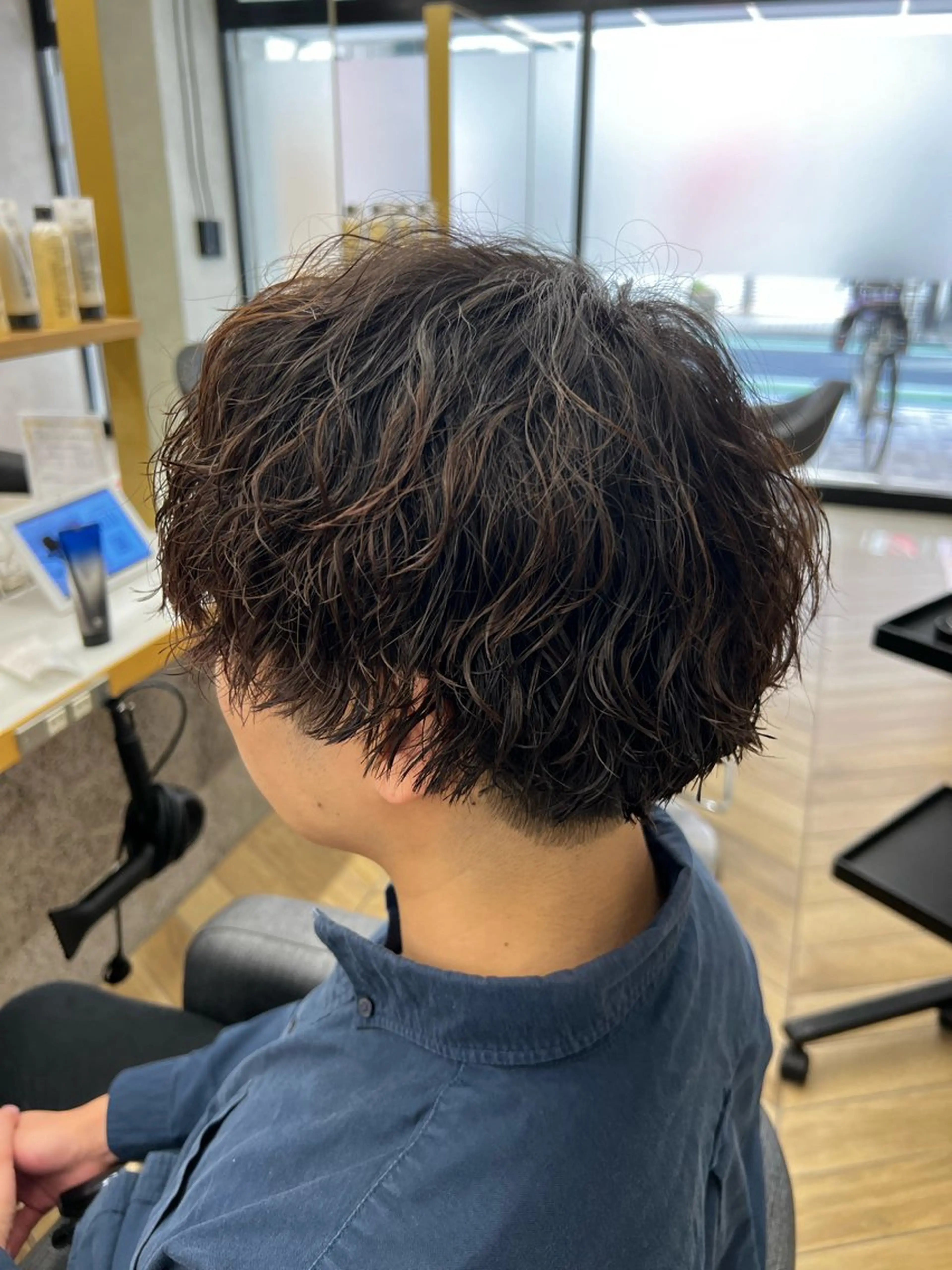 ミディアム パーマ メンズ カット パーマ トリートメント ヘアセット 🪐メンズ特化 ヤマクラ　タイキのヘアスタイル