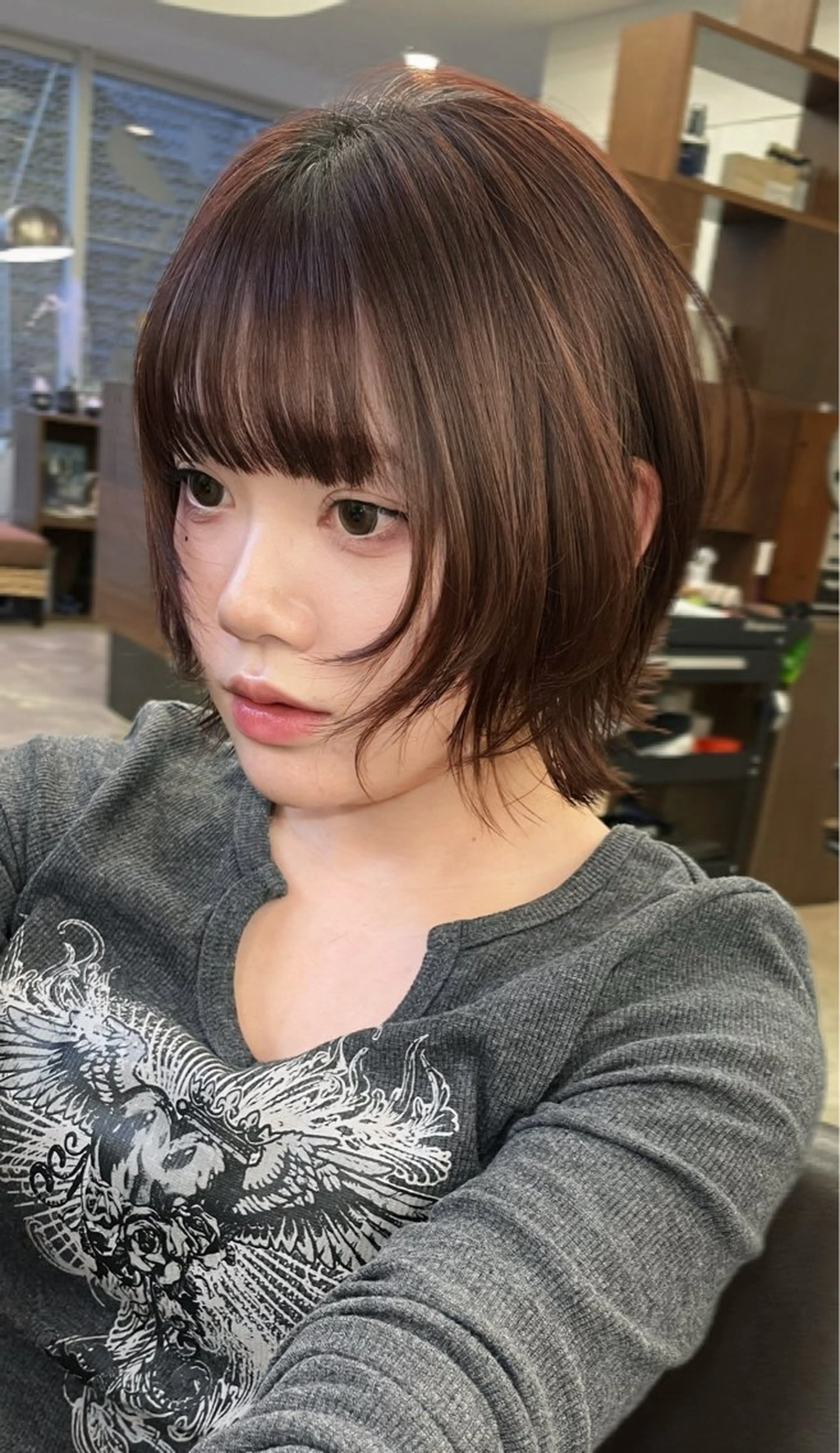 ミディアム カット ヘアカラー トリートメント レイヤー/デジパ SAKIのヘアスタイル