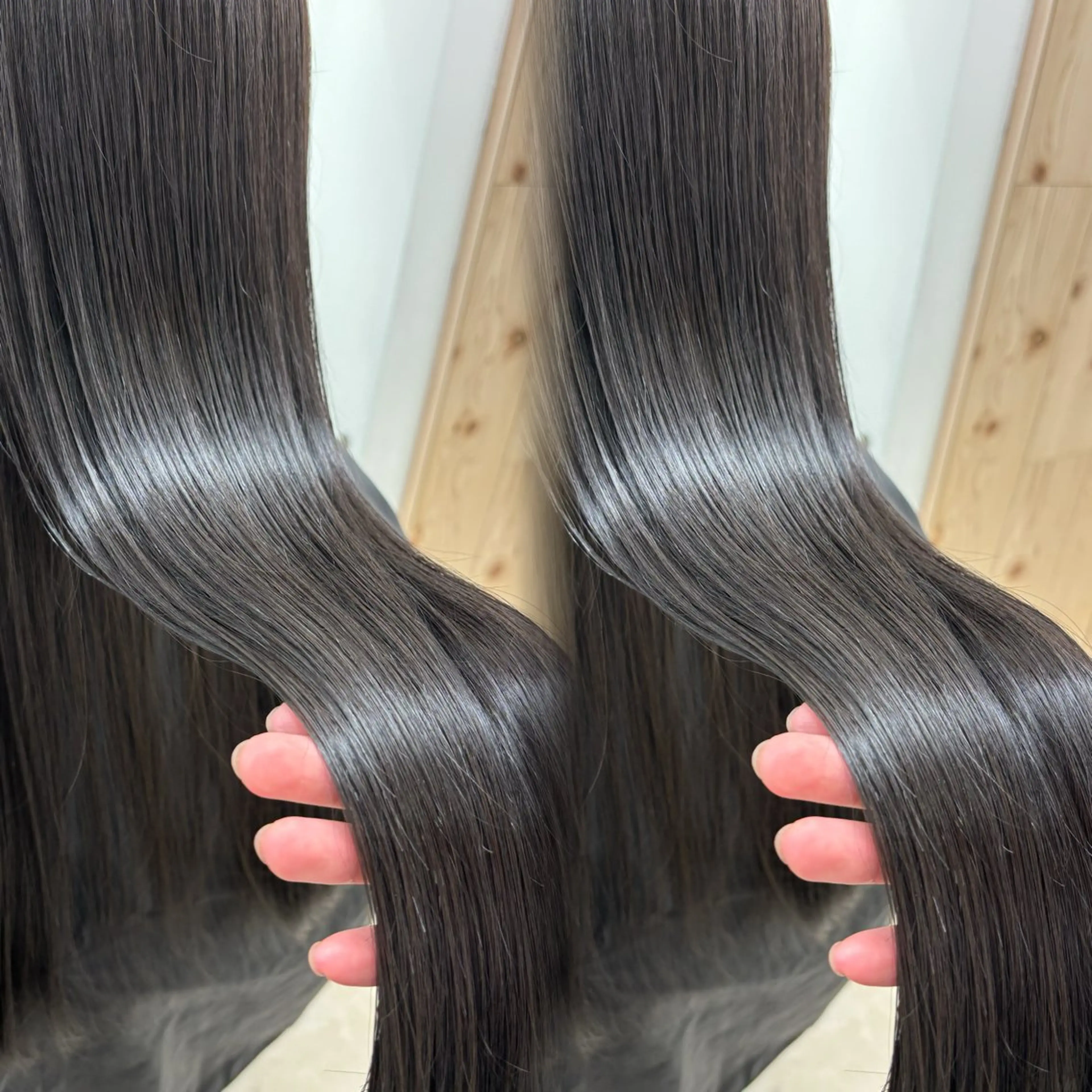 ロング カット ヘアカラー トリートメント 韓国ヘア/髪質改善/ レイヤー/ブラウンのヘアスタイル