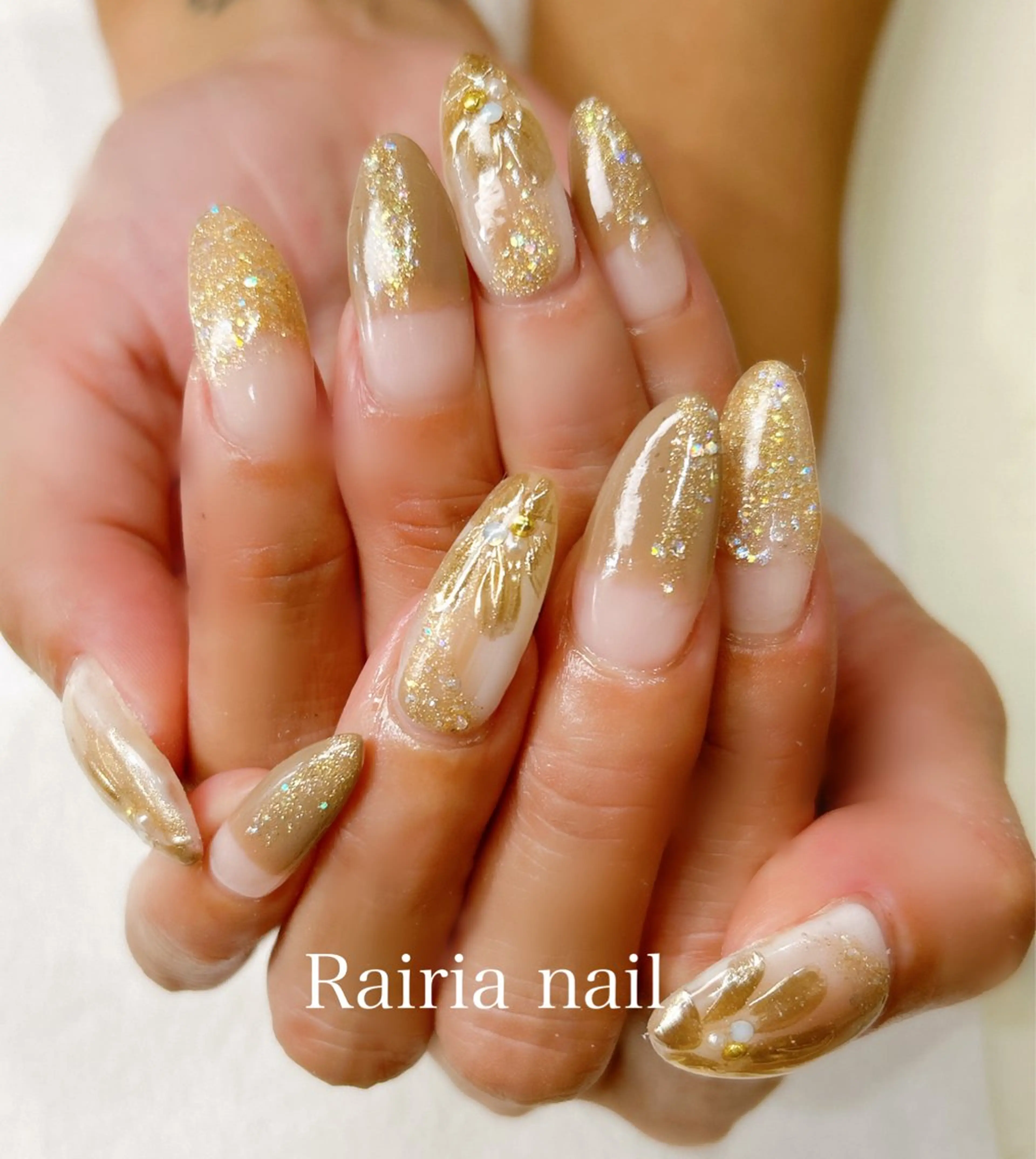 ネイル アートネイル ジェルネイル 持ち込み ニュアンスネイル パラジェル Rairia nail本八幡店のネイルデザイン